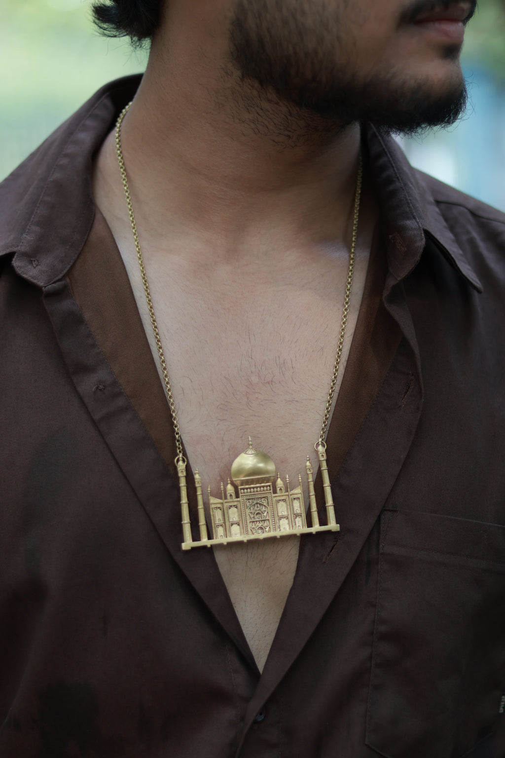 Taj Mahal • Brass Pendant with Chain