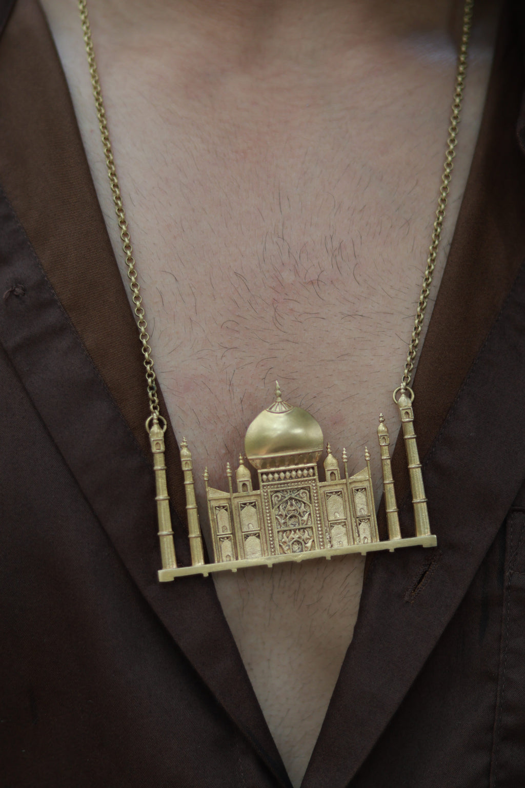 Taj Mahal • Brass Pendant with Chain