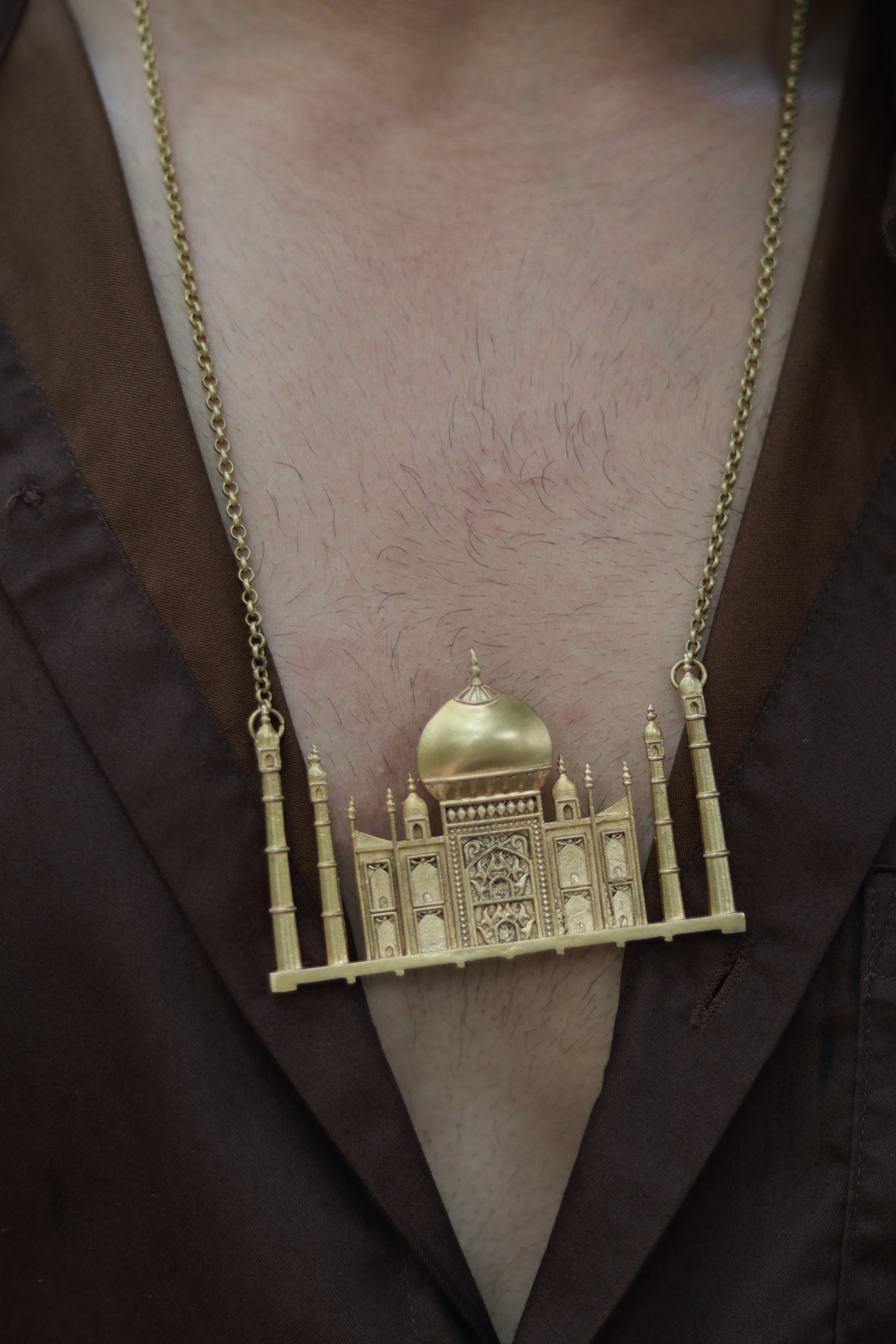 Taj Mahal • Brass Pendant with Chain