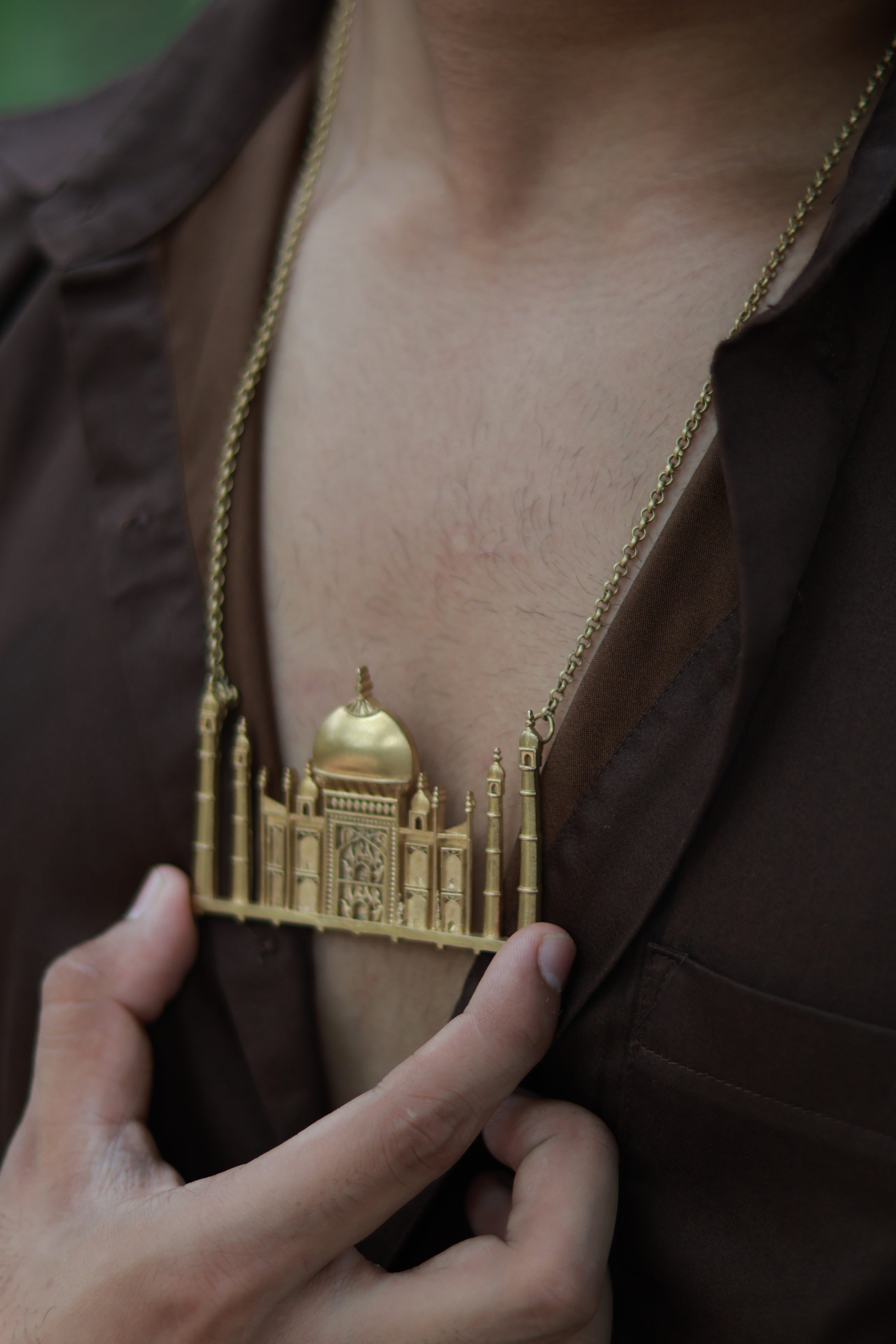 Taj Mahal • Brass Pendant with Chain