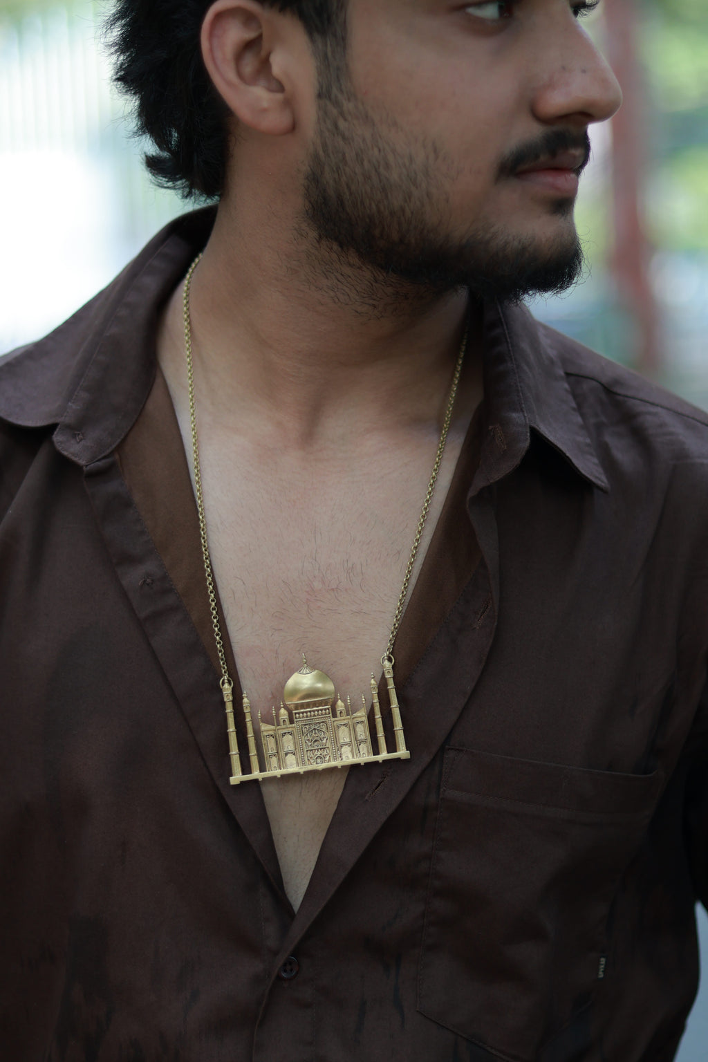 Taj Mahal • Brass Pendant with Chain