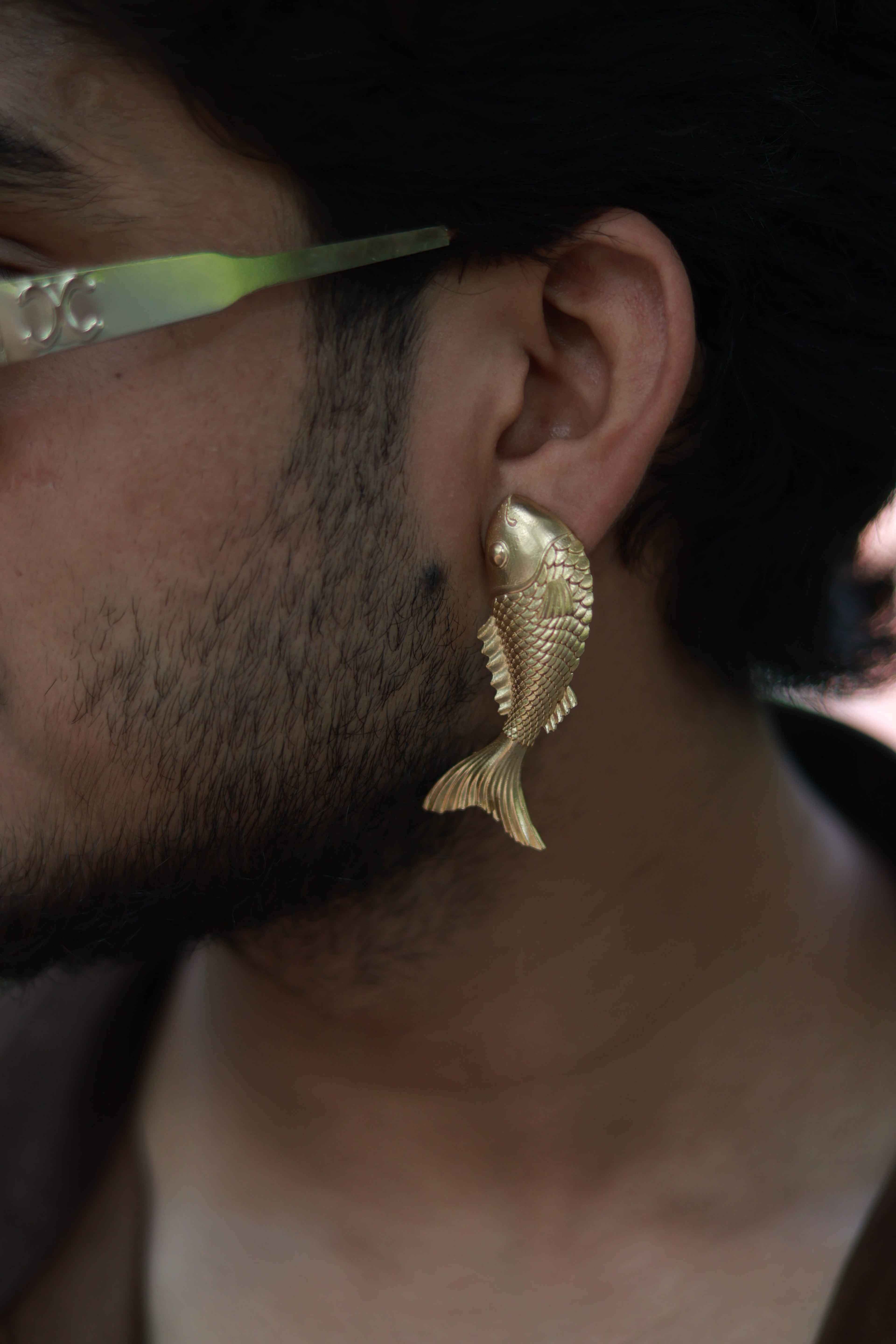 Fish • Brass Studs Earrings