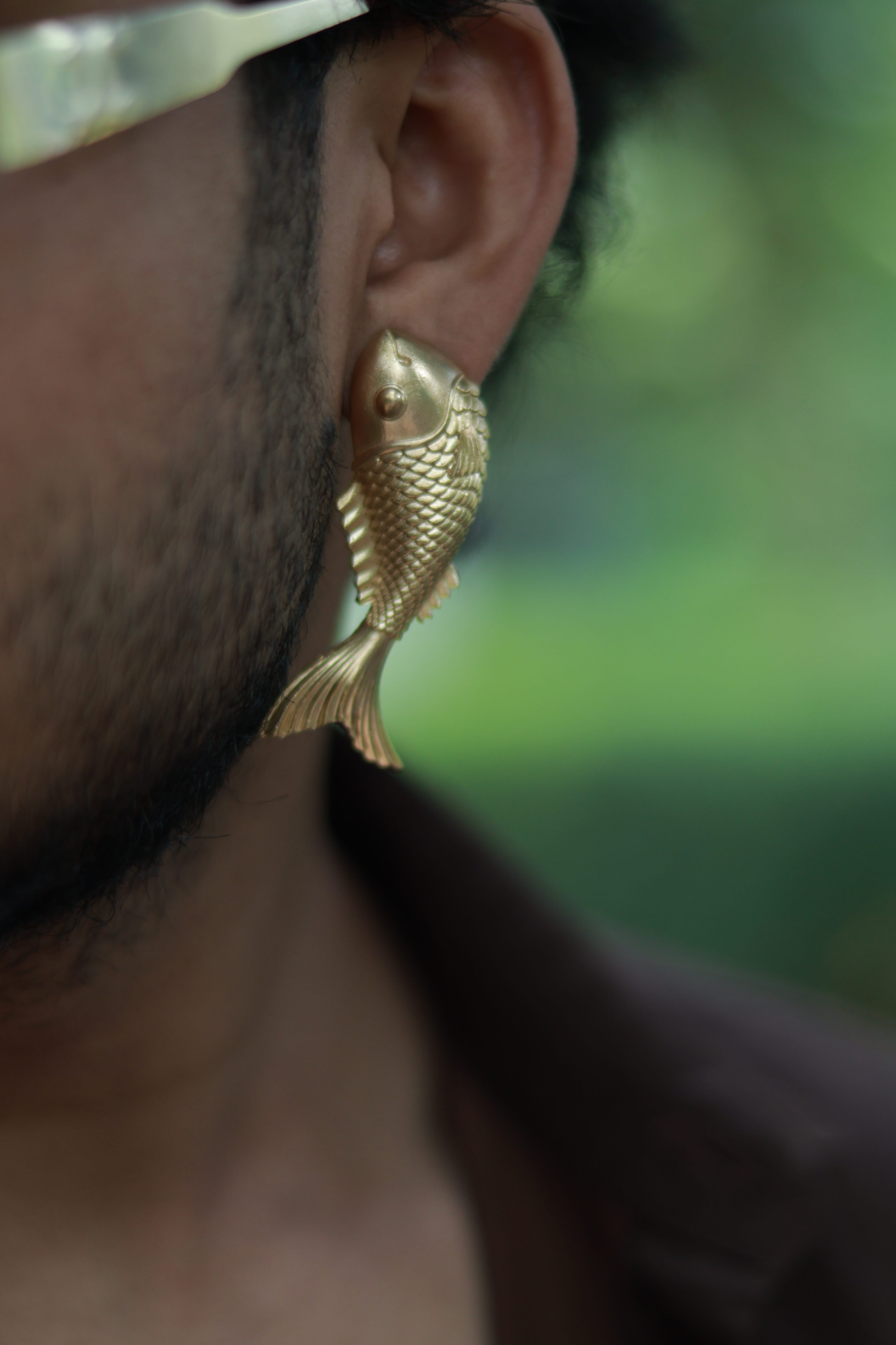 Fish • Brass Studs Earrings