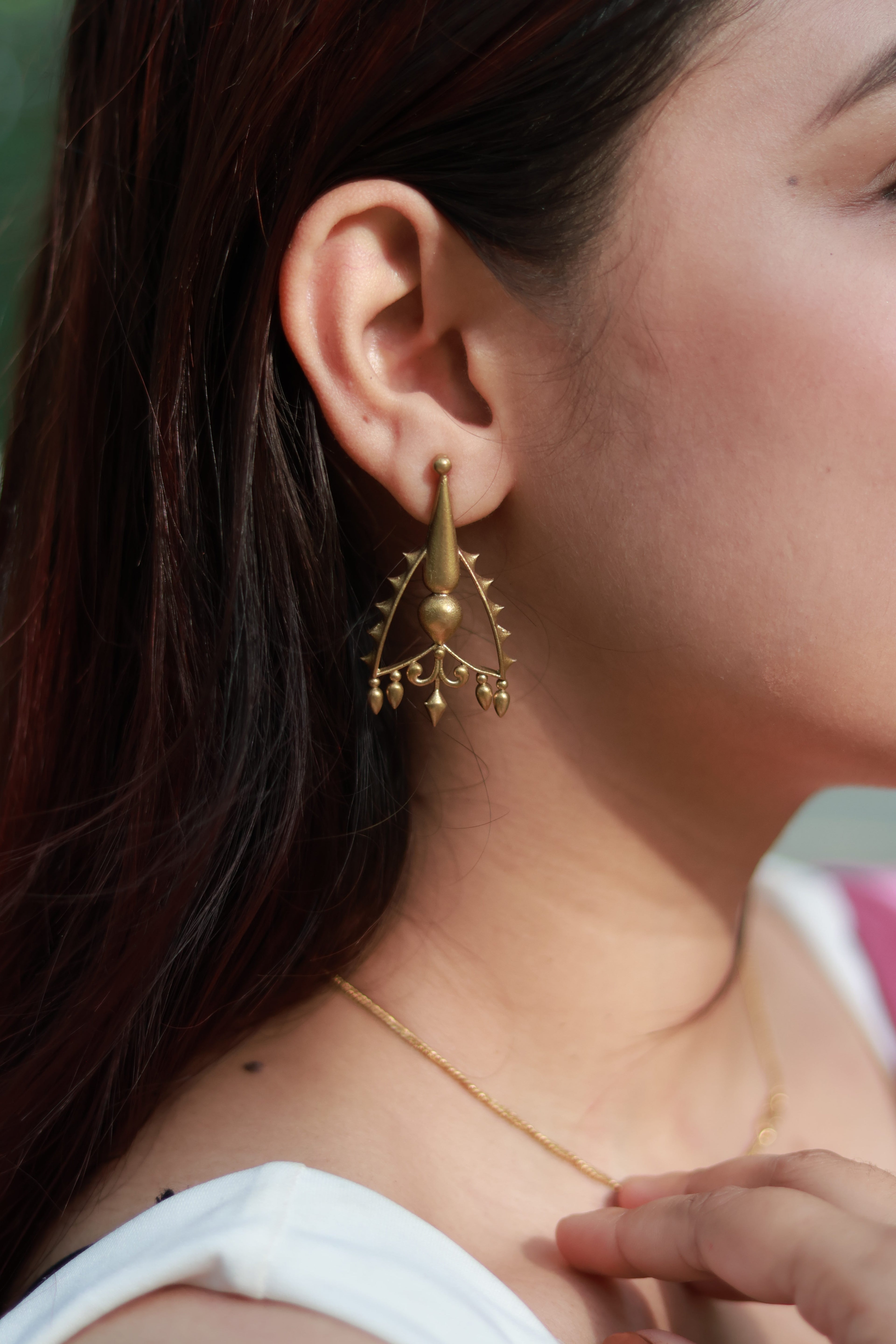 Arrow • Brass Studs Earrings