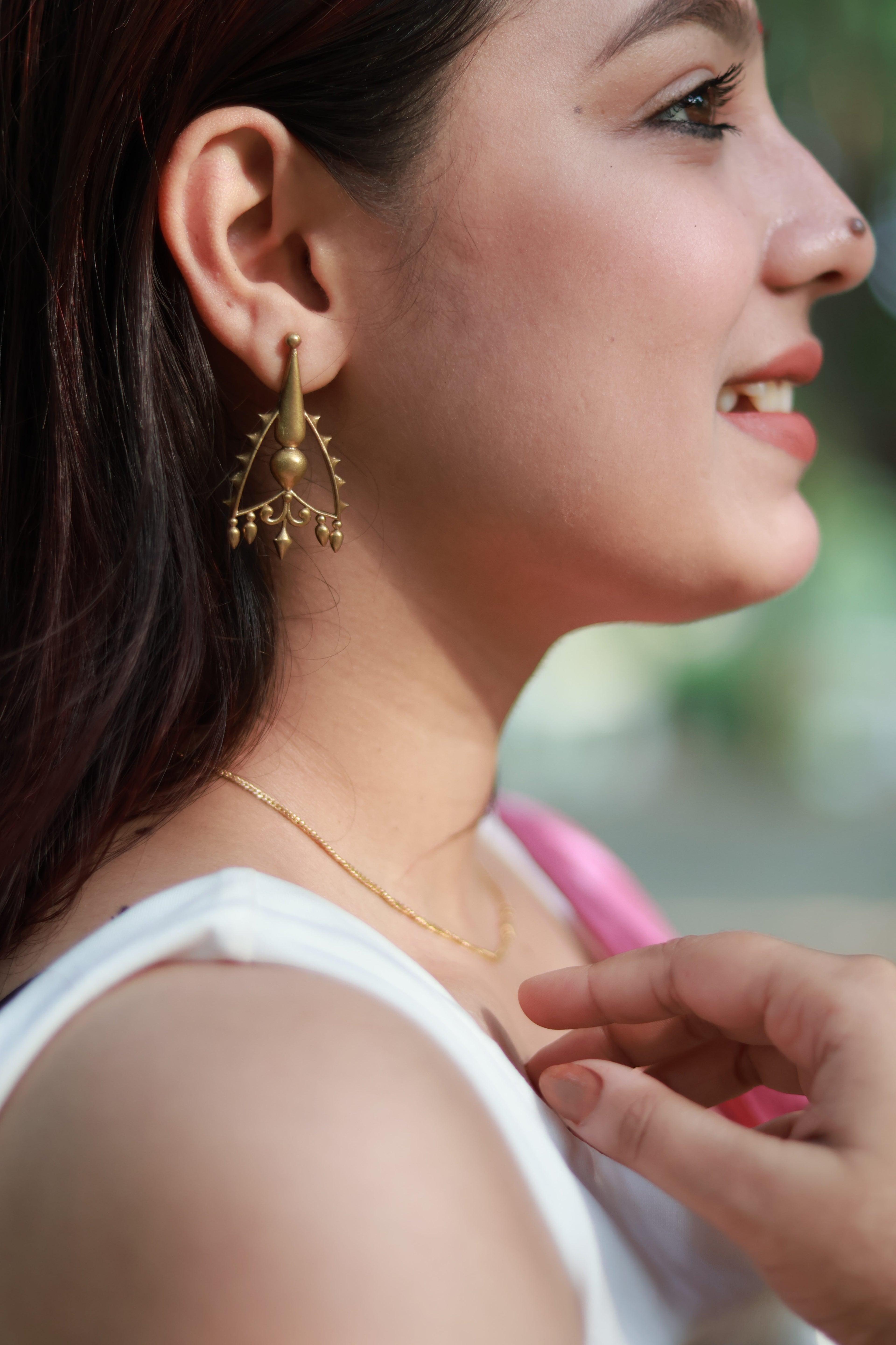 Arrow • Brass Studs Earrings