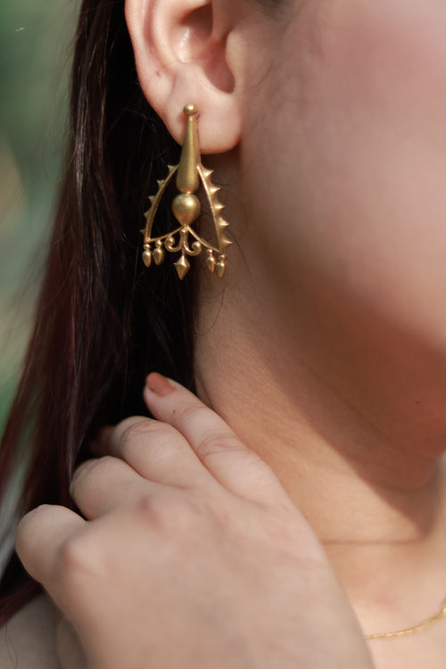 Arrow • Brass Studs Earrings