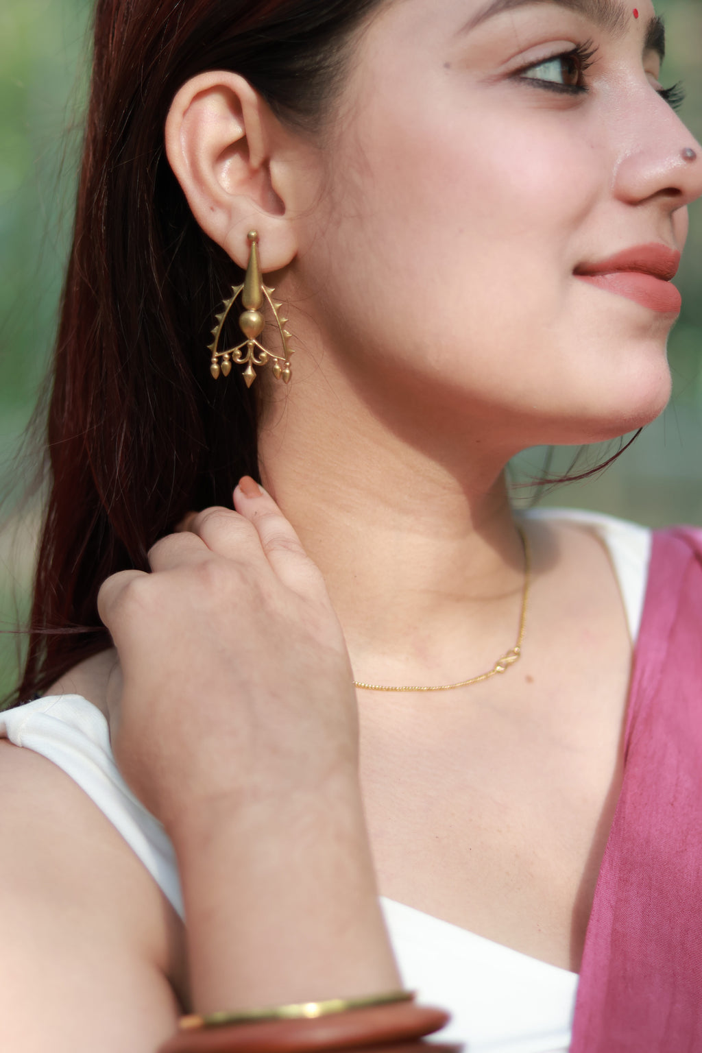 Arrow • Brass Studs Earrings