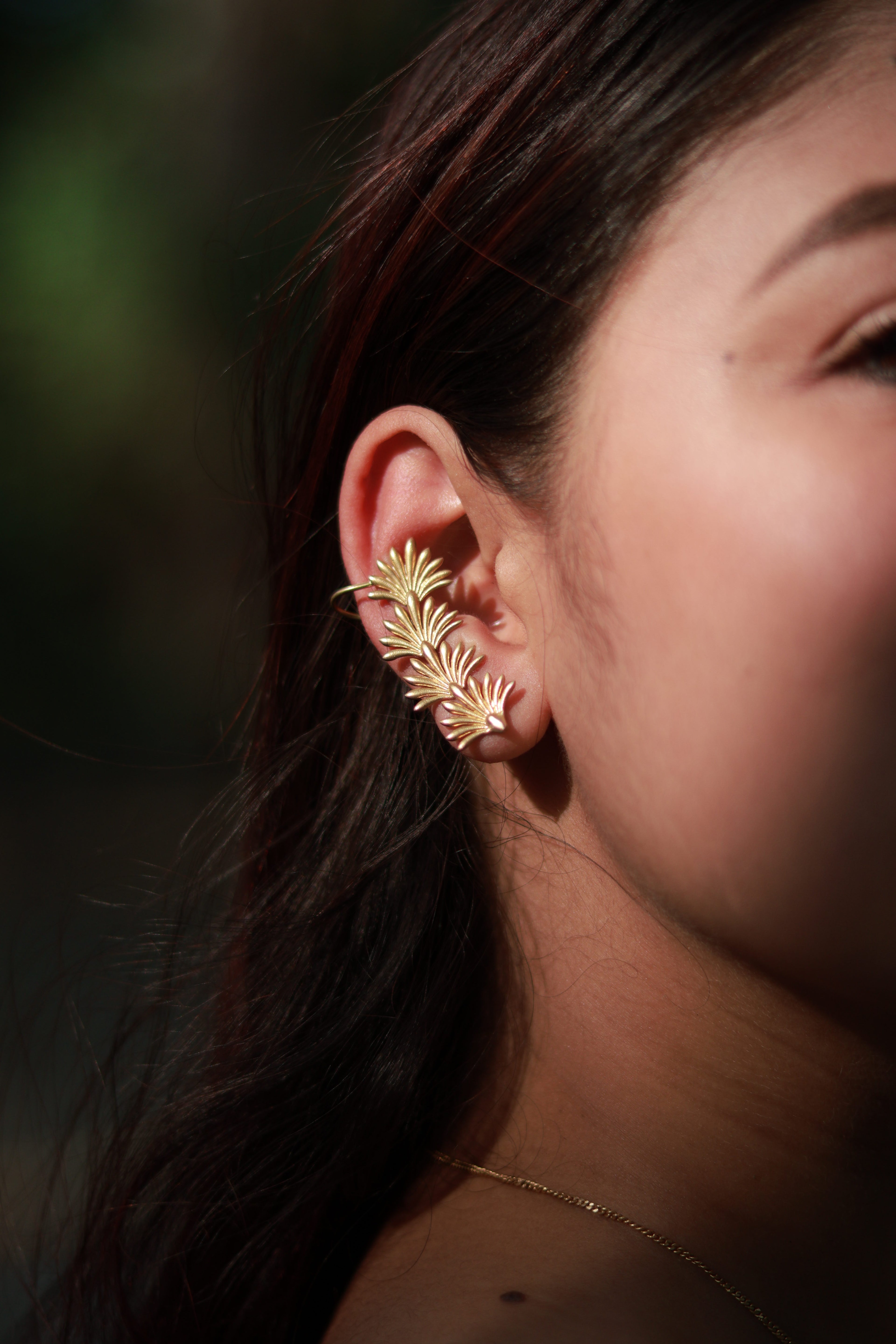 Small Leaves • Brass Ear Cuffs