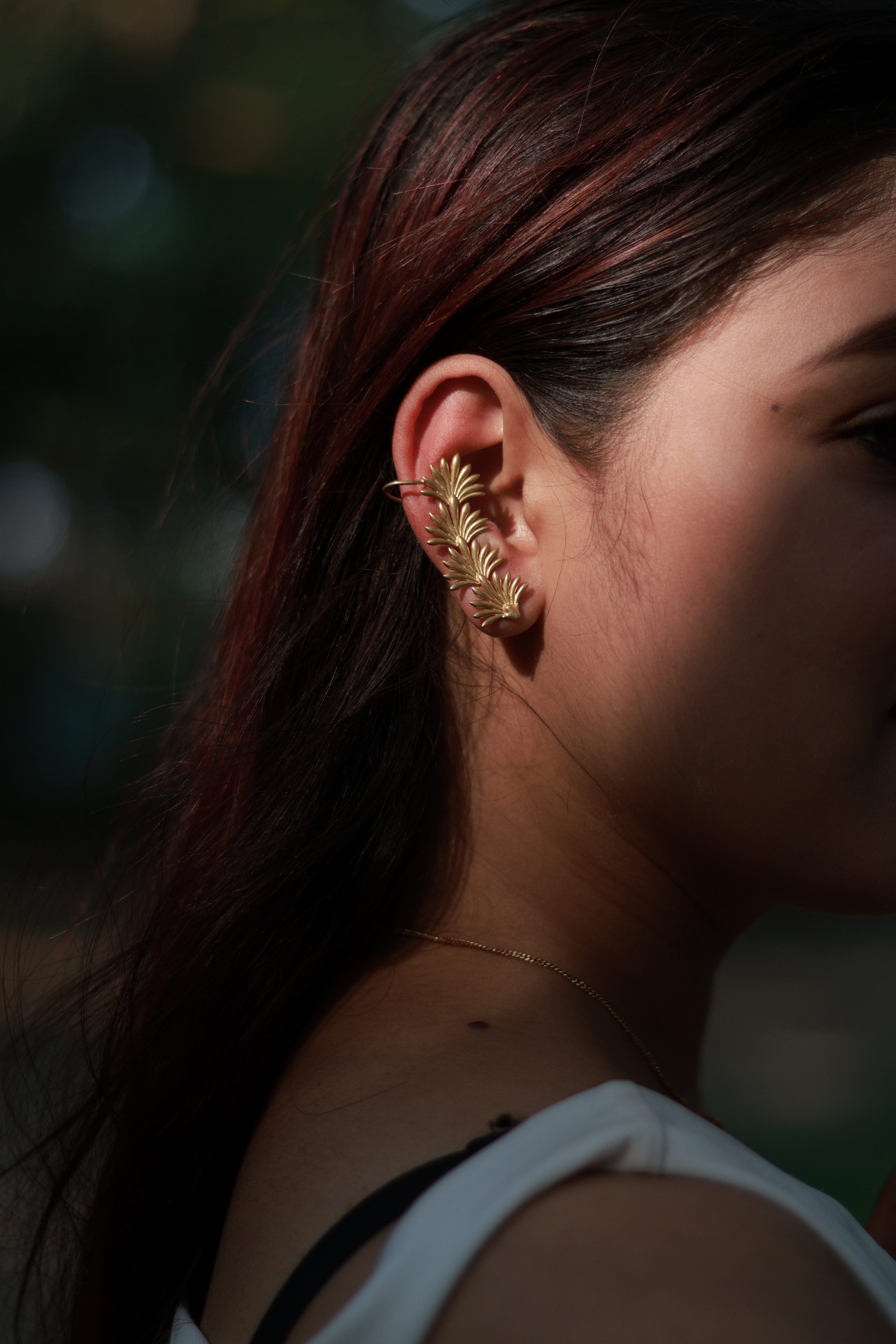Small Leaves • Brass Ear Cuffs