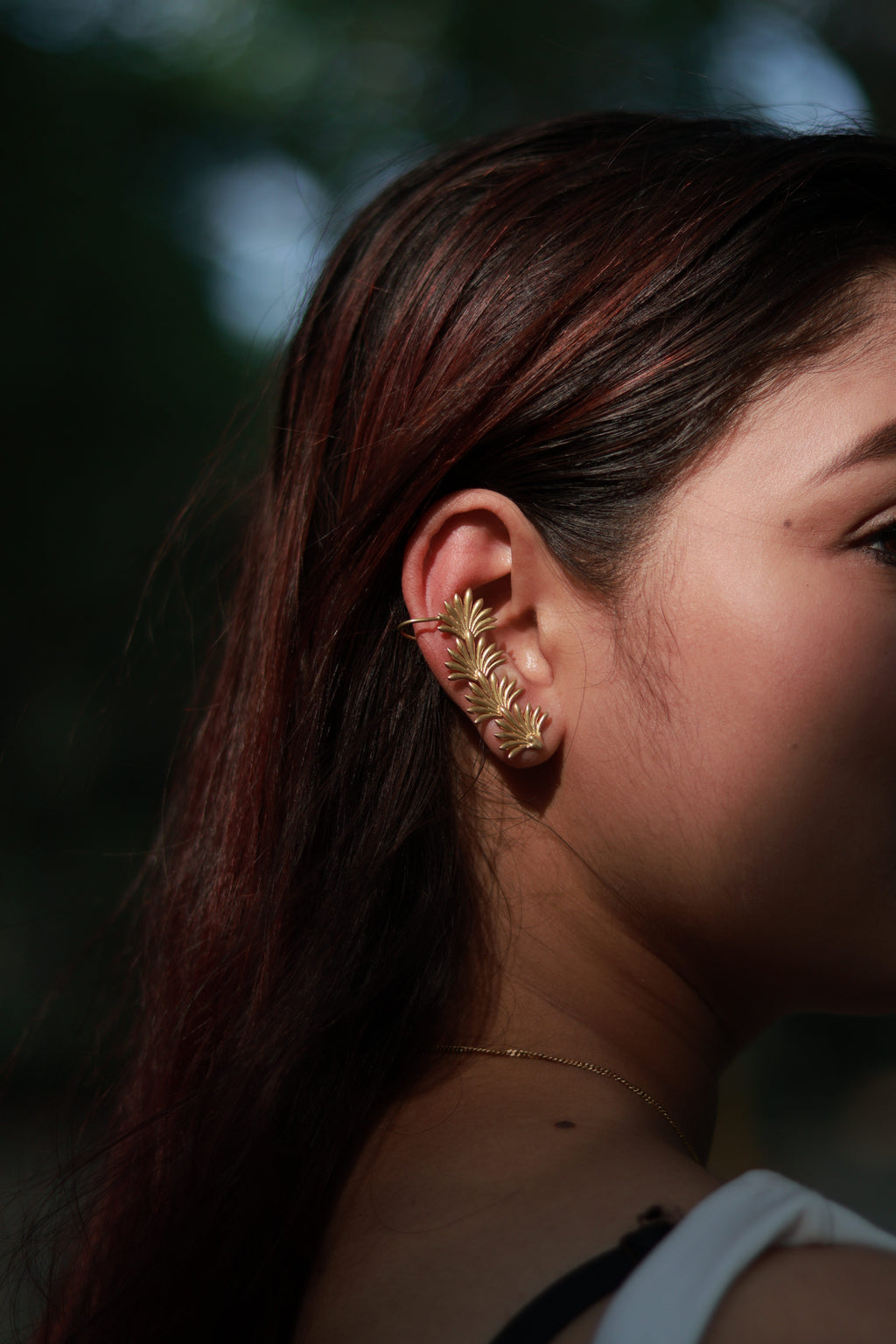 Small Leaves • Brass Ear Cuffs