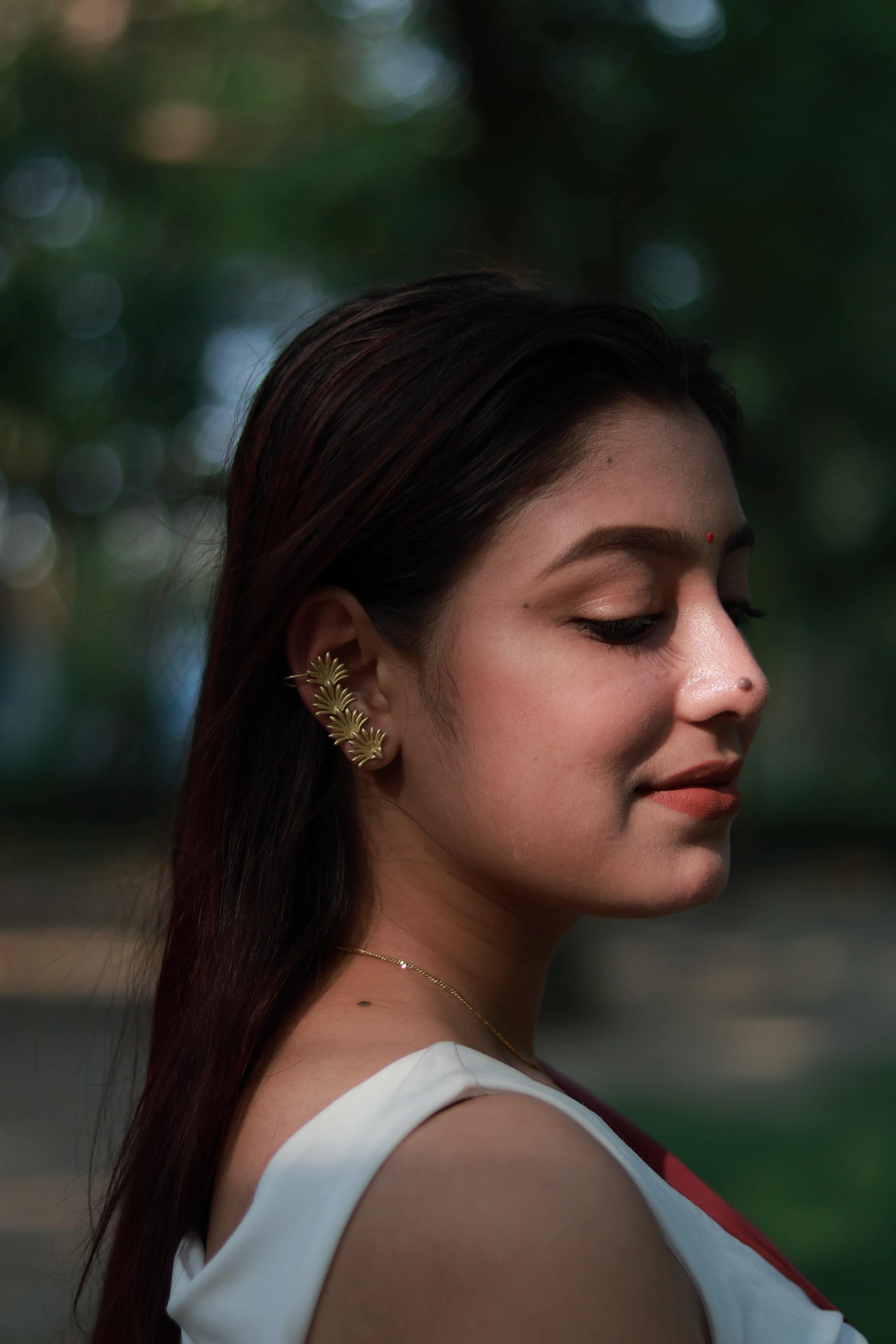 Small Leaves • Brass Ear Cuffs