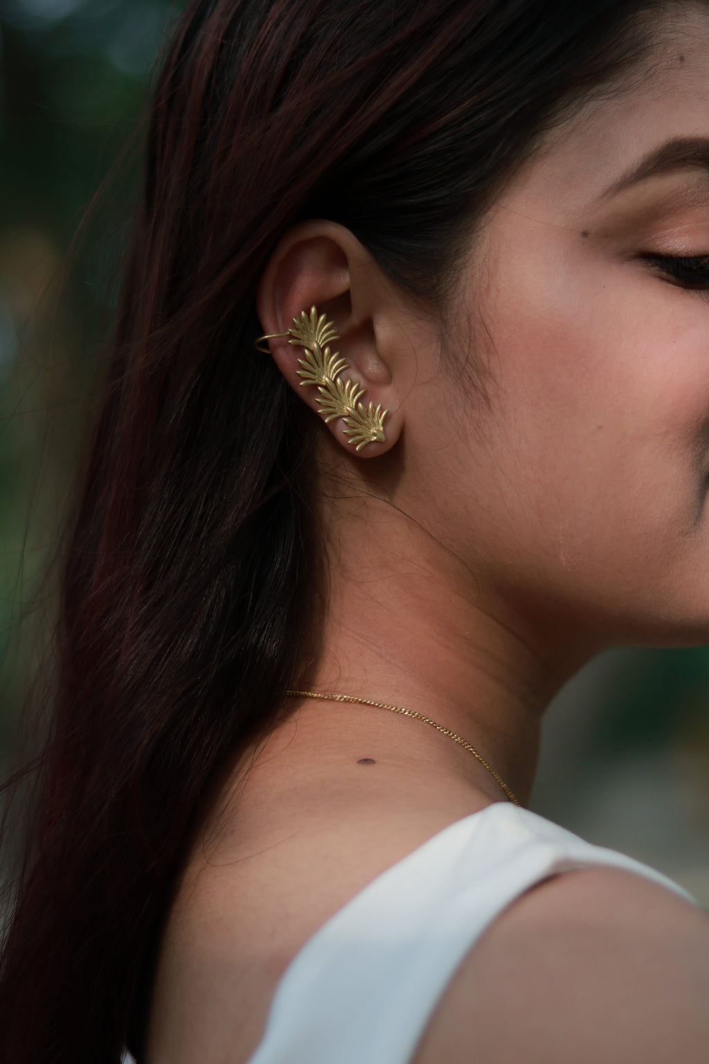 Small Leaves • Brass Ear Cuffs