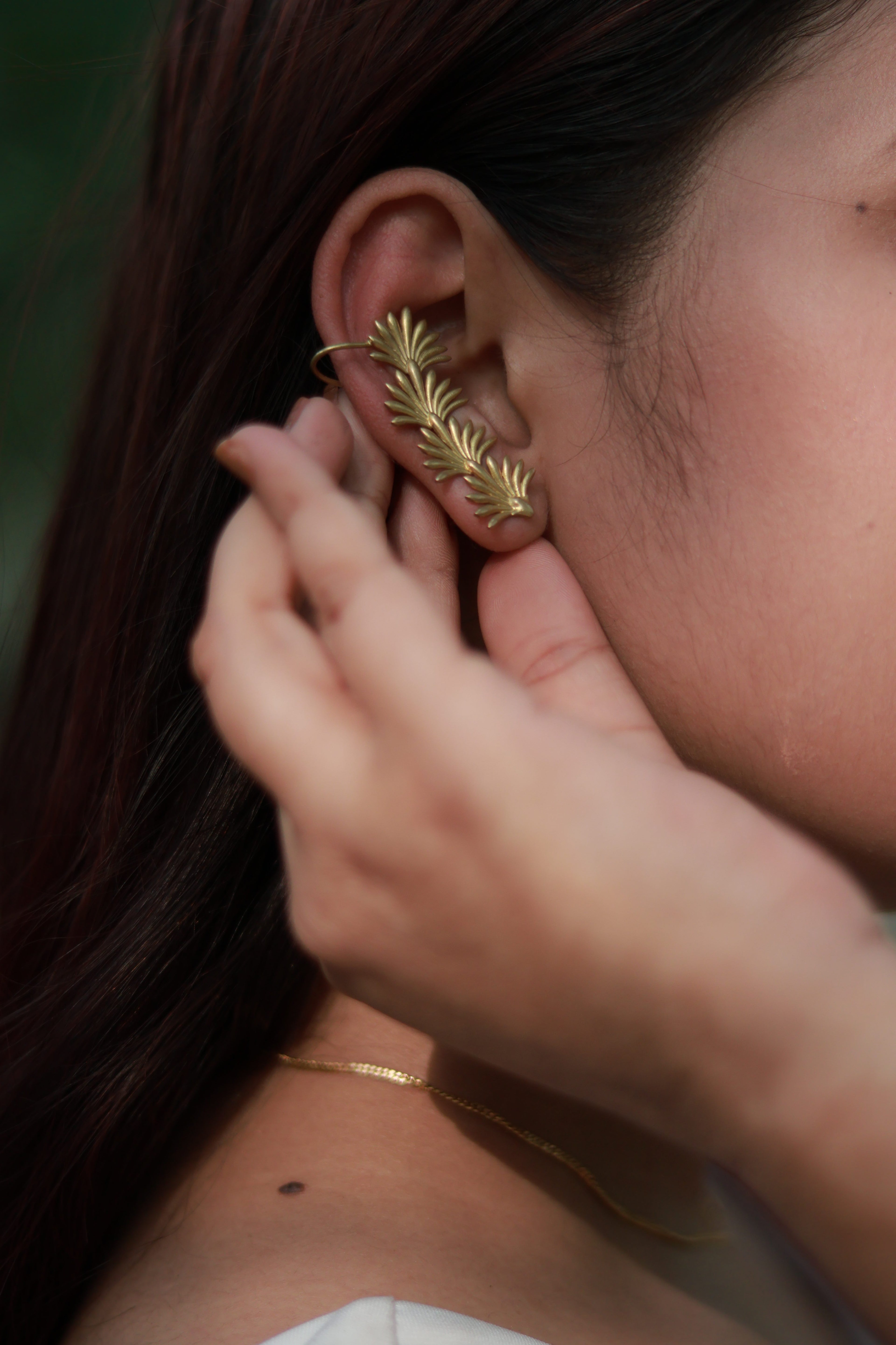 Small Leaves • Brass Ear Cuffs