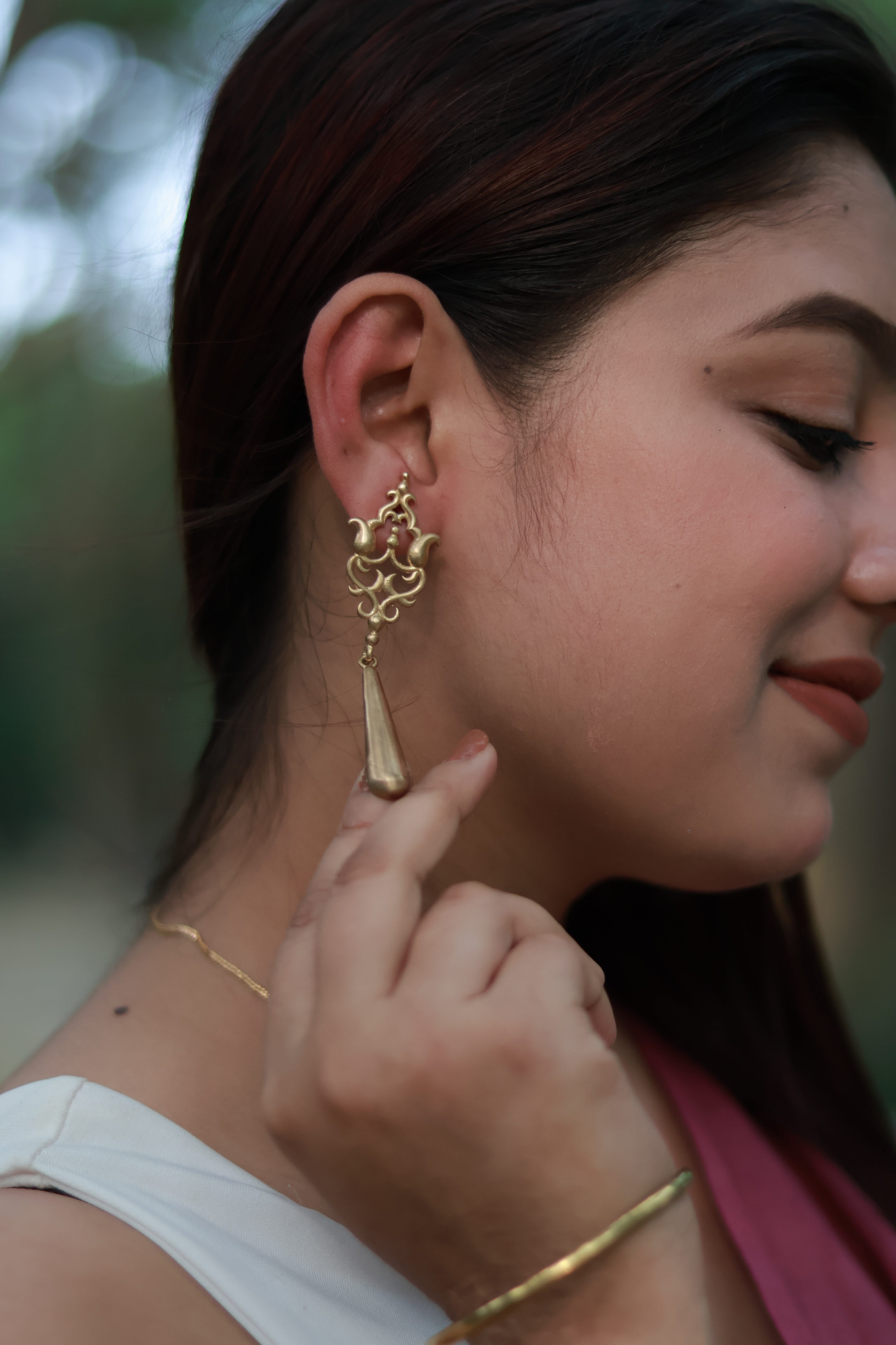 Antique Drop • Brass Earrings