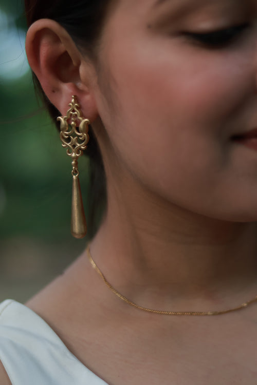 Antique Drop • Brass Earrings