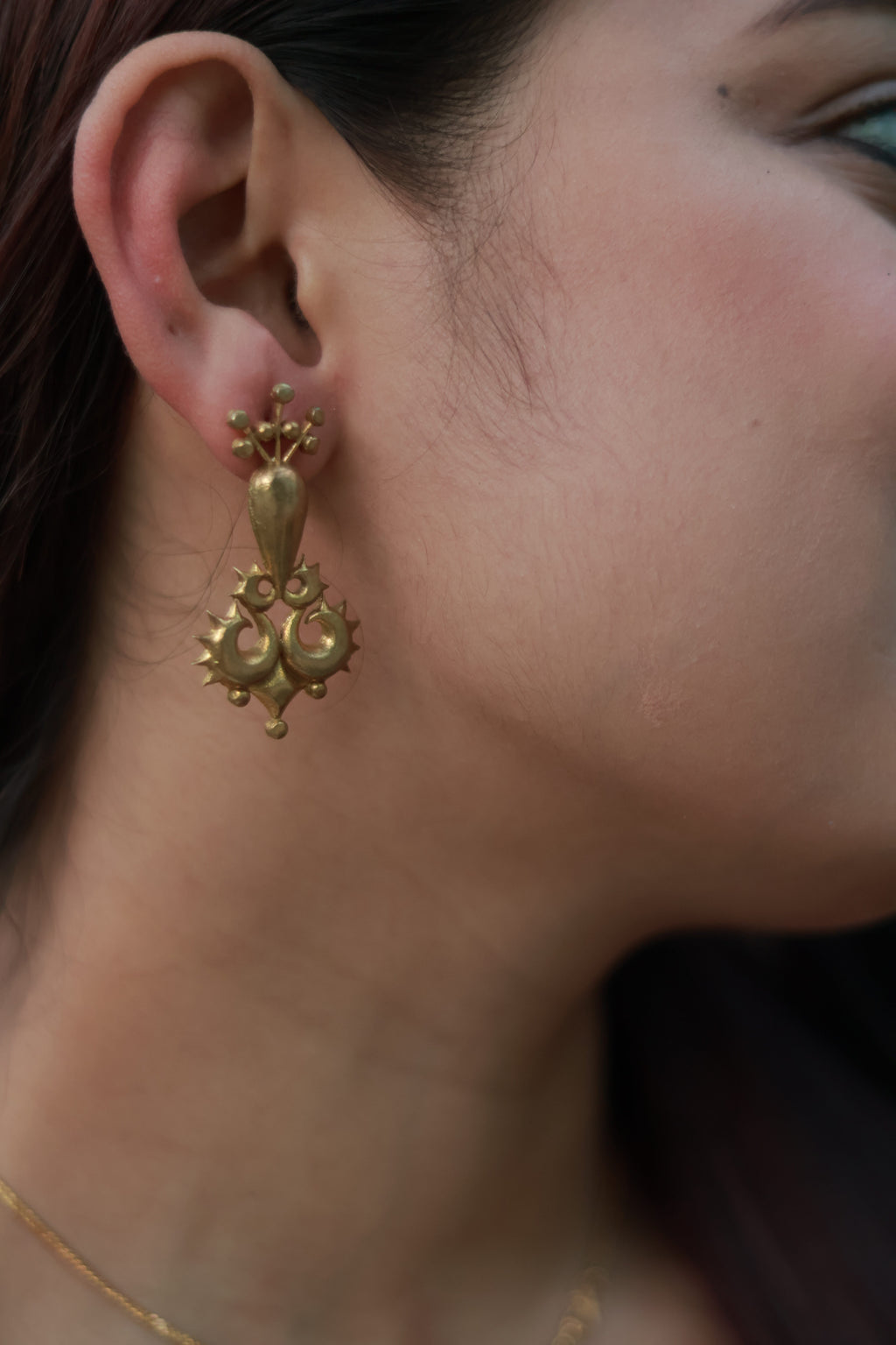 Tribal Spiral • Brass Earrings