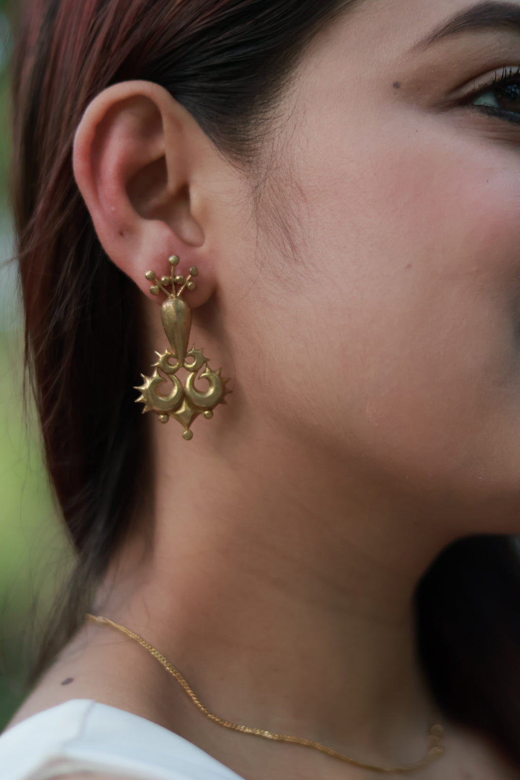 Tribal Spiral • Brass Earrings