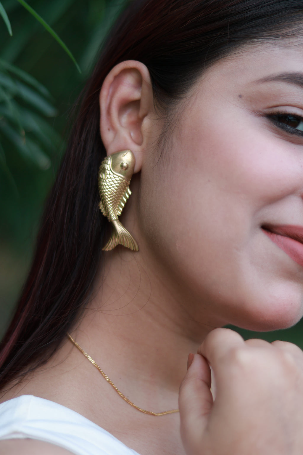 Fish • Brass Studs Earrings