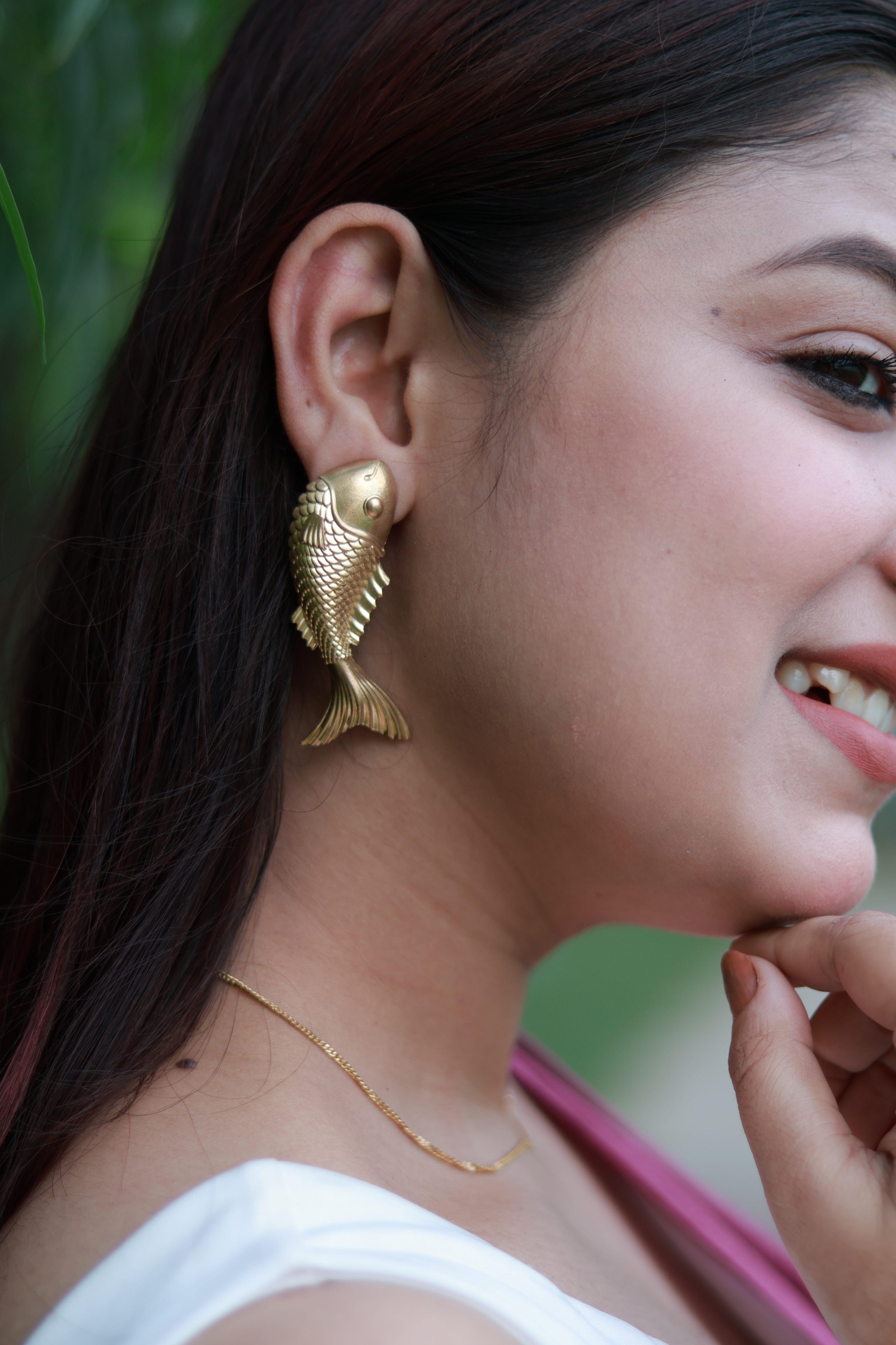 Fish • Brass Studs Earrings