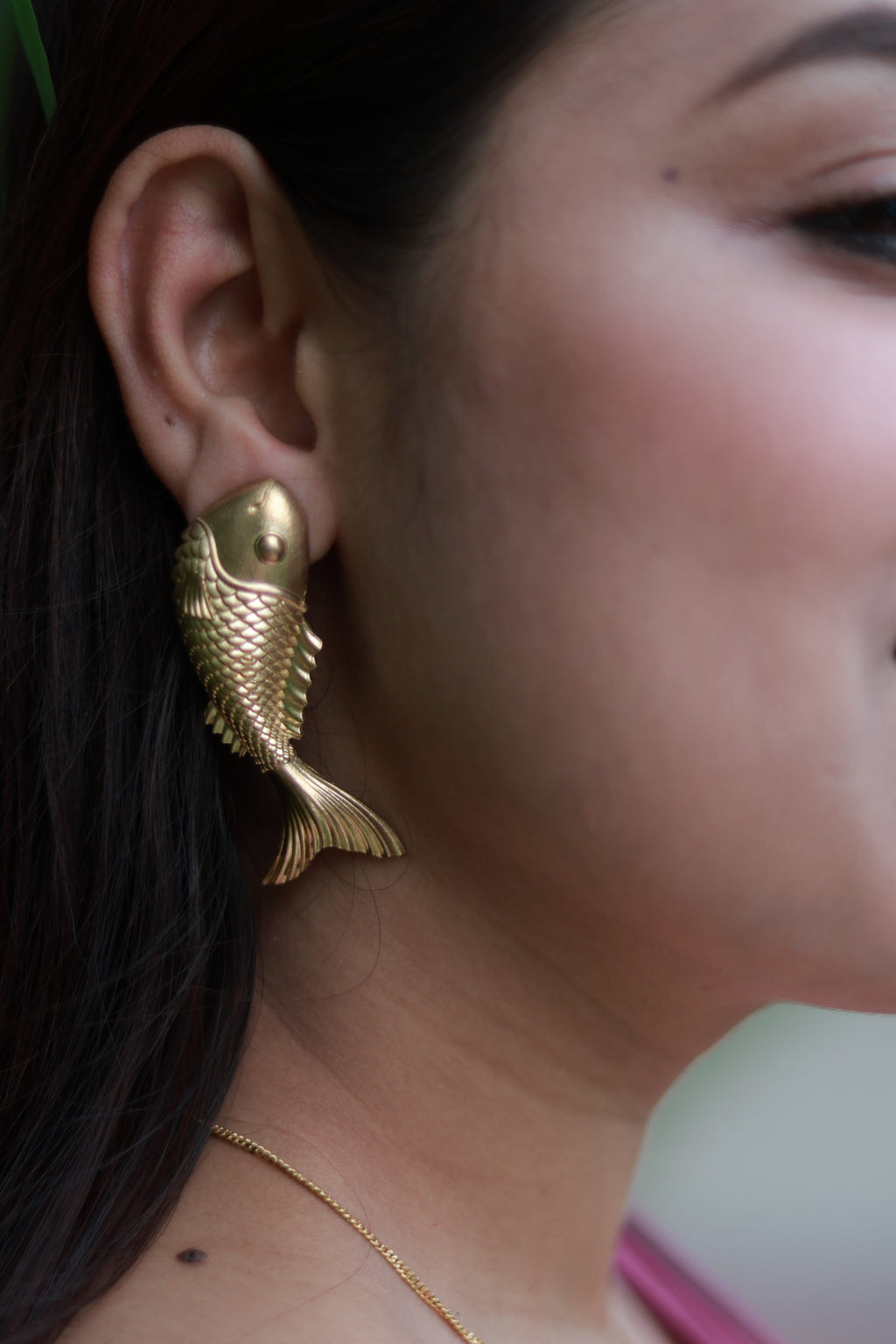 Fish • Brass Studs Earrings