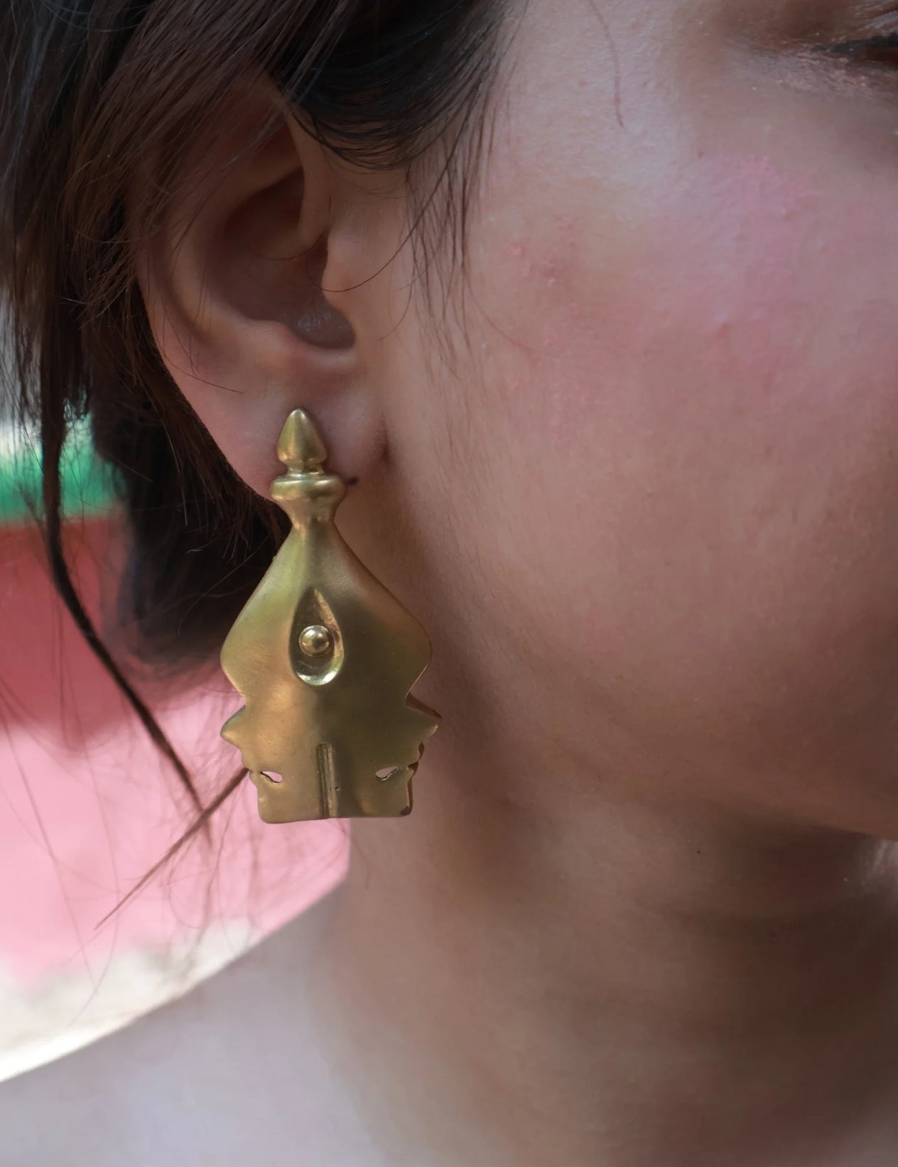 Three Eyed • Brass Earrings