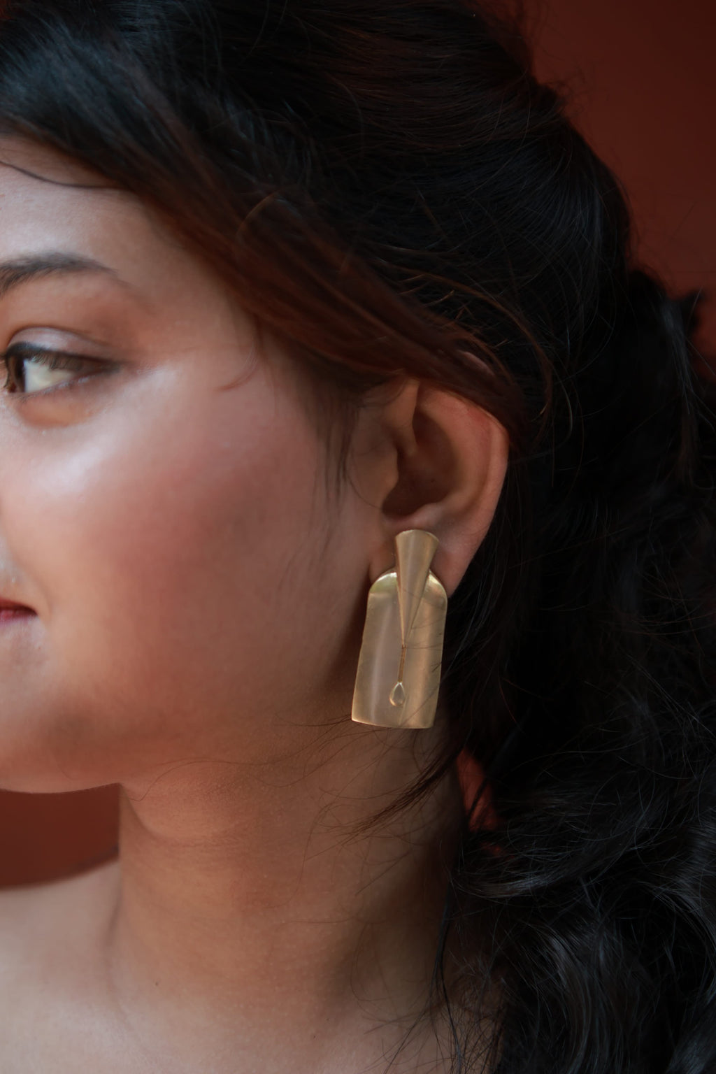Shirt Sculpture • Brass Earrings