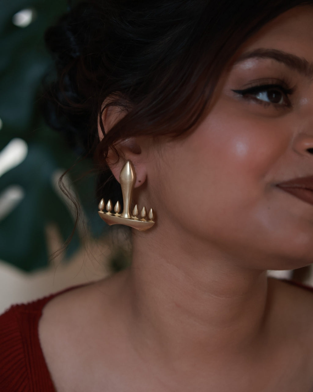 Abstract Sculpture • Brass Studs Earrings