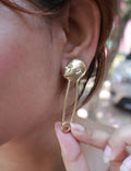 Head Safety Pin • Brass Earrings