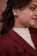 Abstract Circle • Brass Studs Earrings