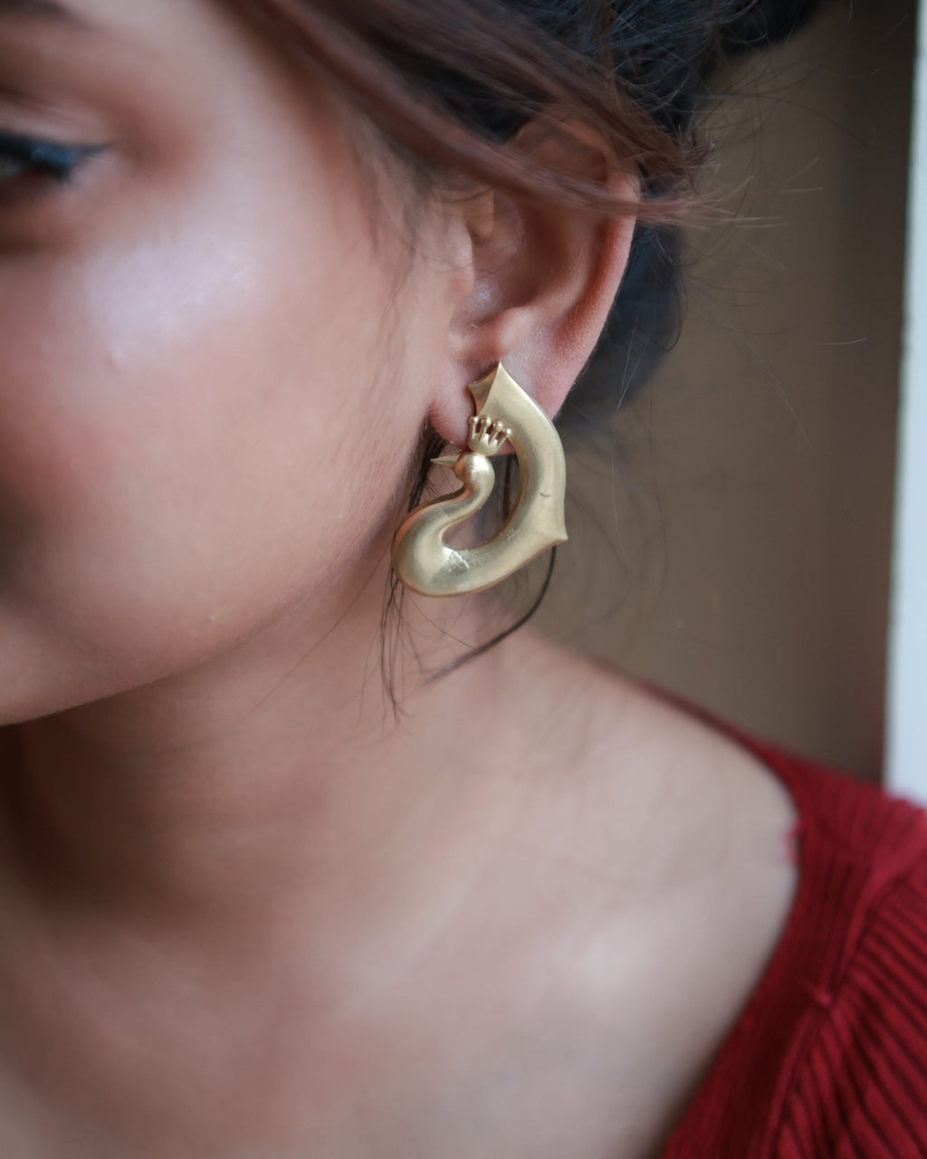 Swan • Brass Earrings