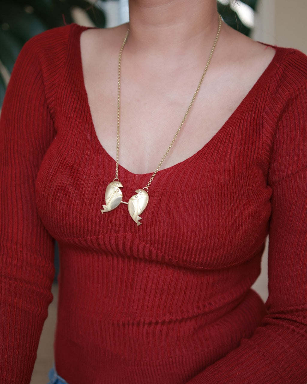 Crows • Brass Pendant with Chain