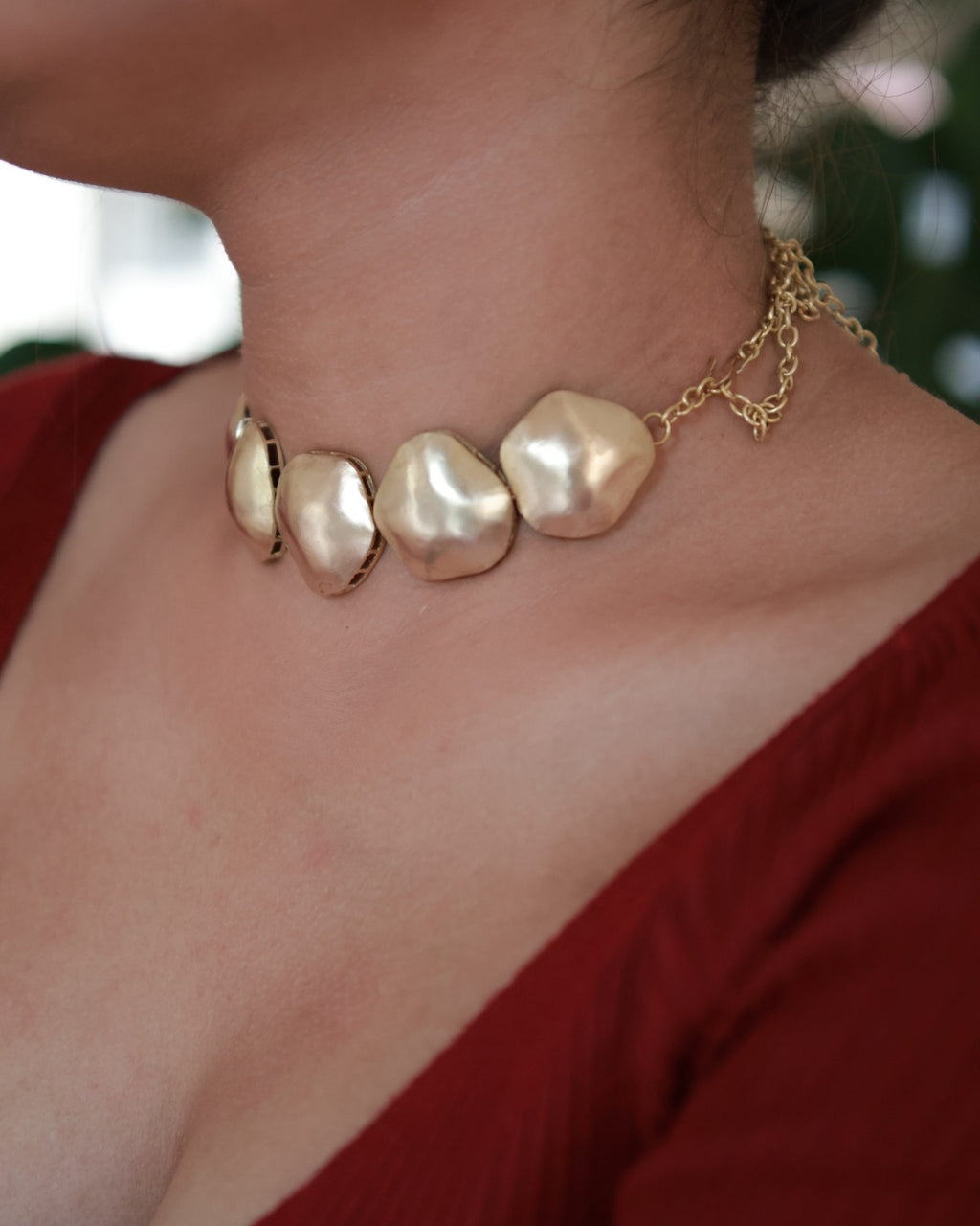 Abstract Circles • Brass Necklace