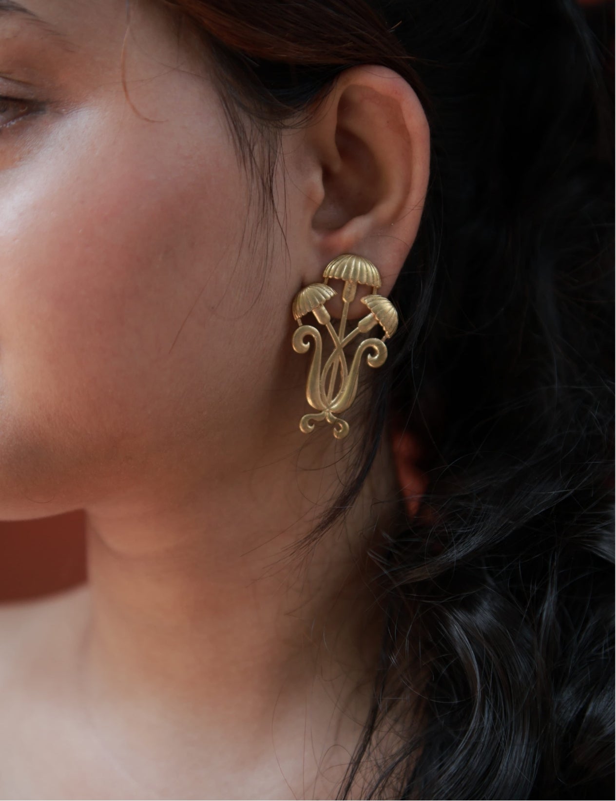 A Kashmiri Flower • Brass Earrings
