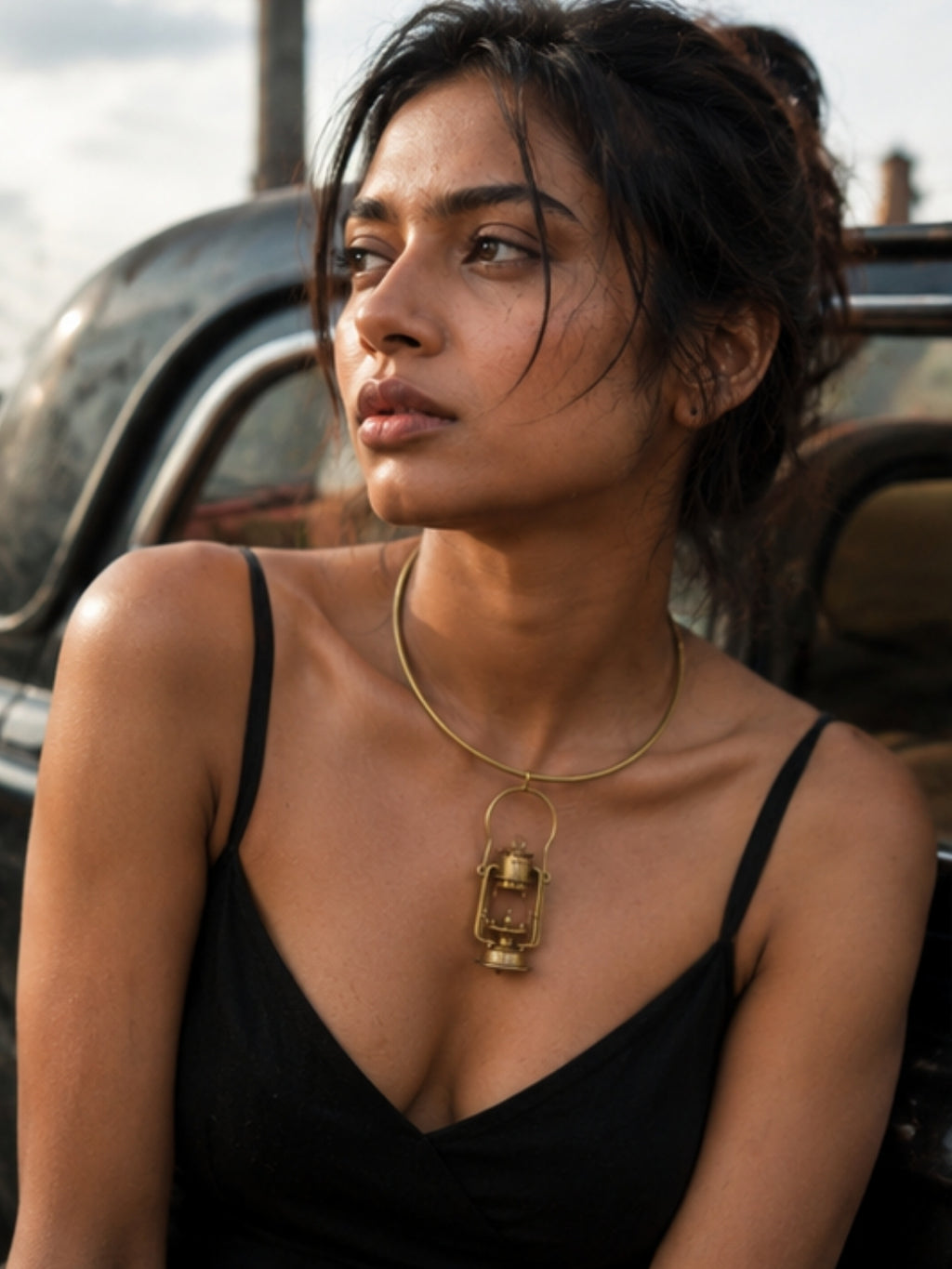 Lantern • Brass Hasuli Necklace