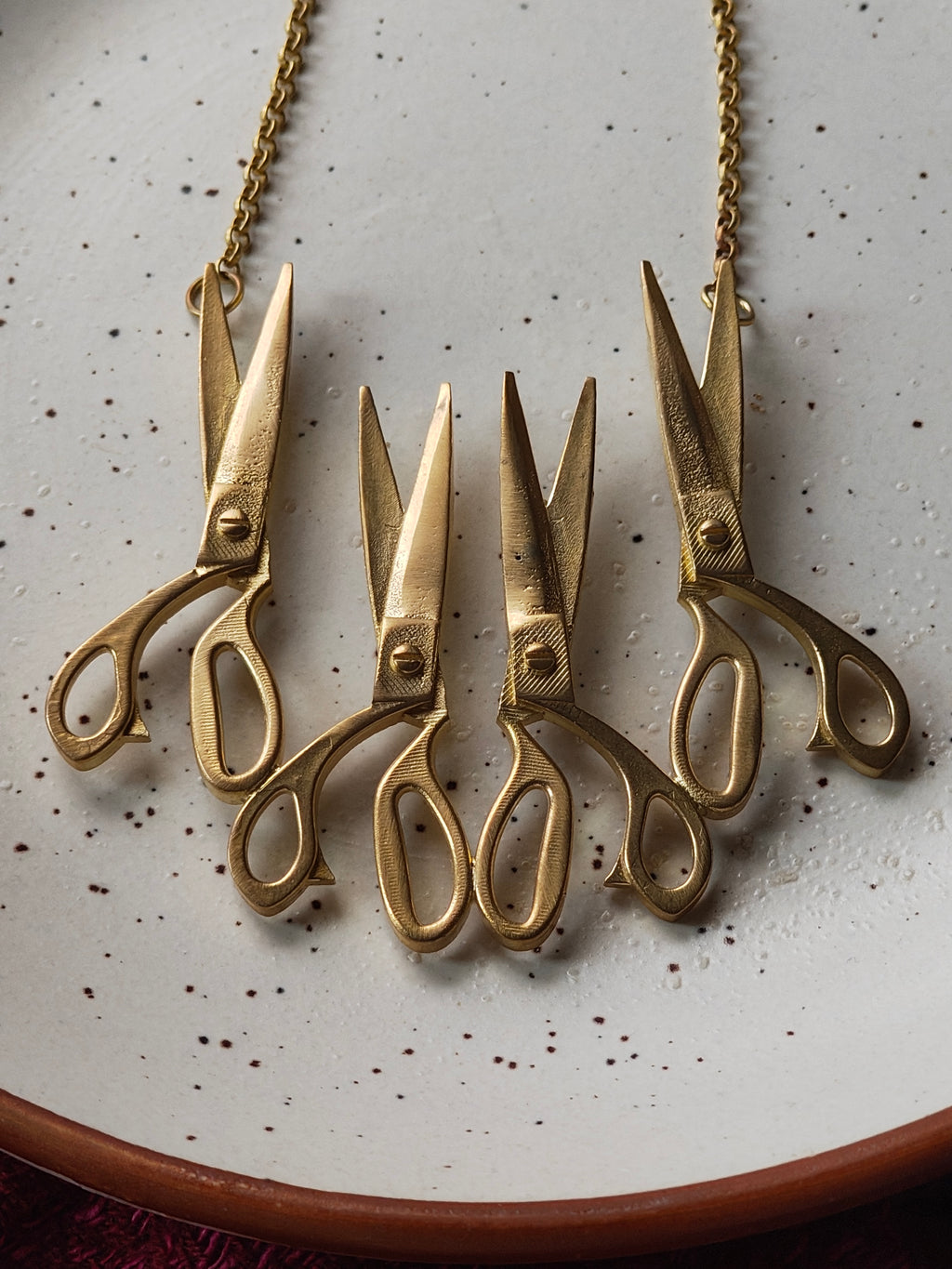 Scissors • Brass Pendant with Chain