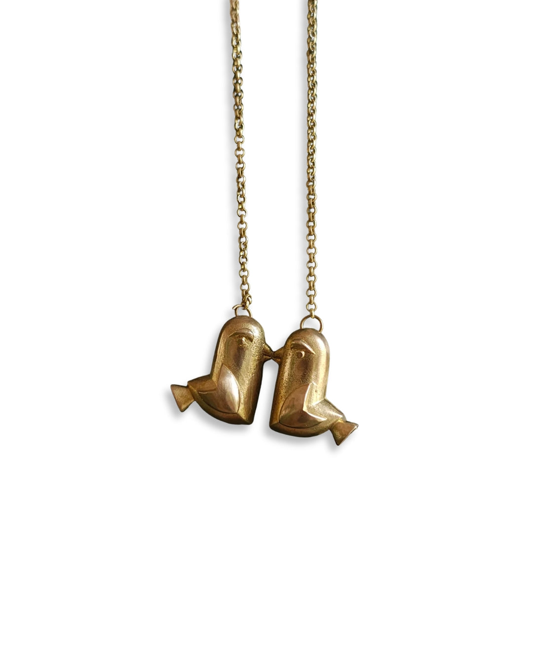 Funny Little Birds • Brass Pendant with Chain