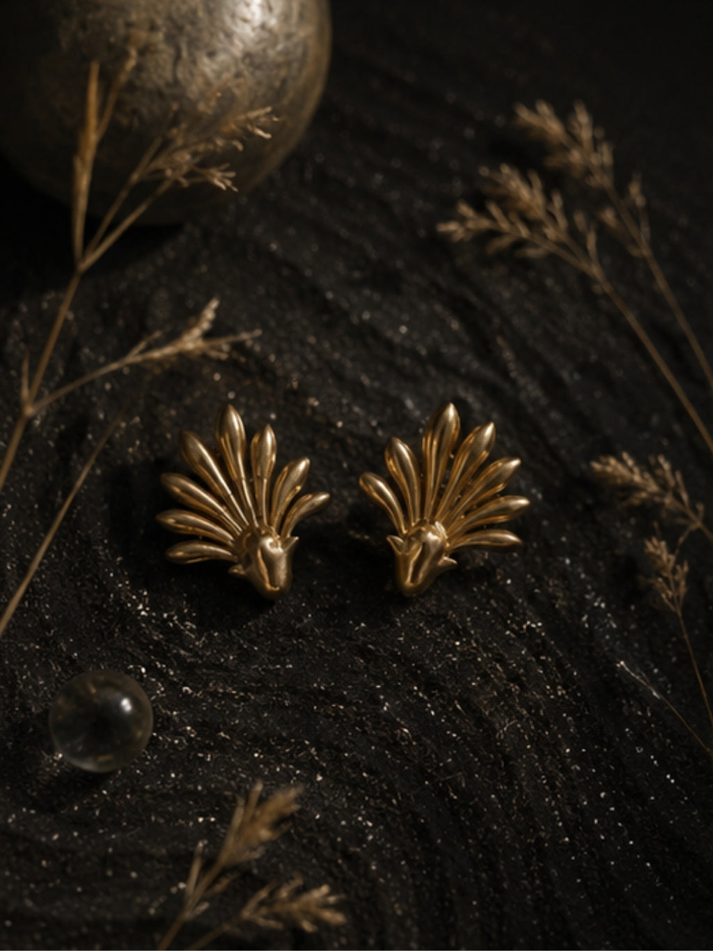 Leaves • Brass Studs Earrings
