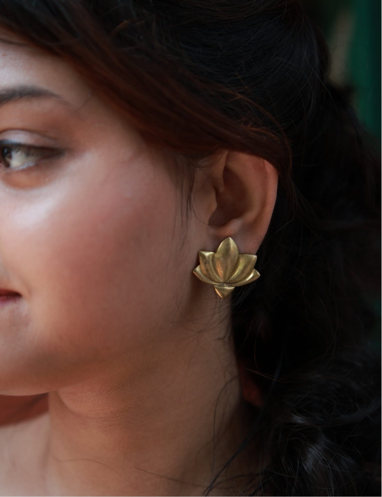 Lotus • Dual Detachable Brass Drop Earrings