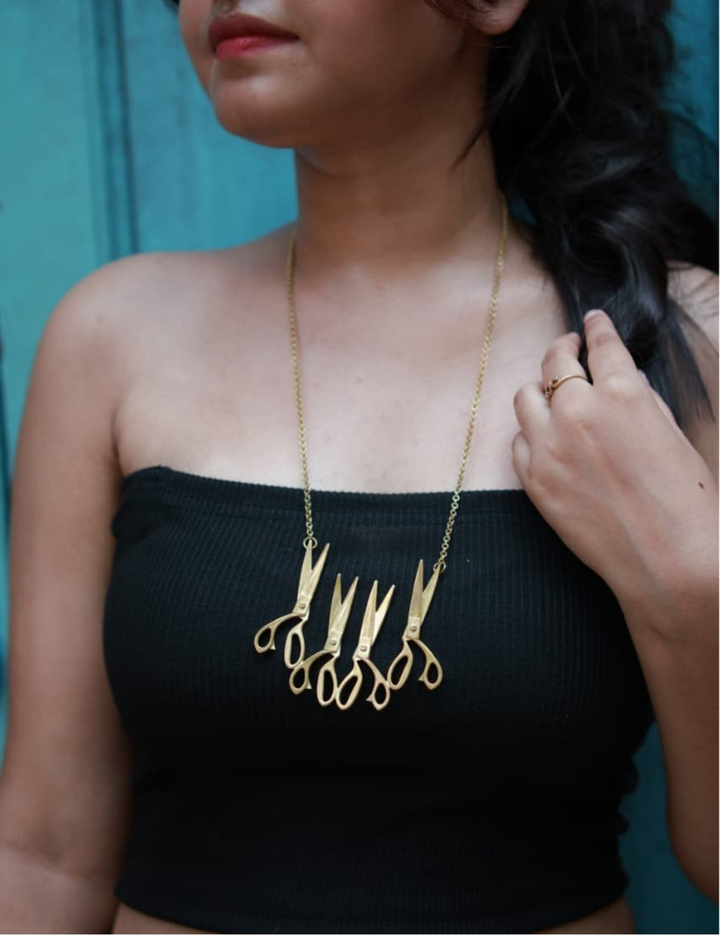 Scissors • Brass Pendant with Chain
