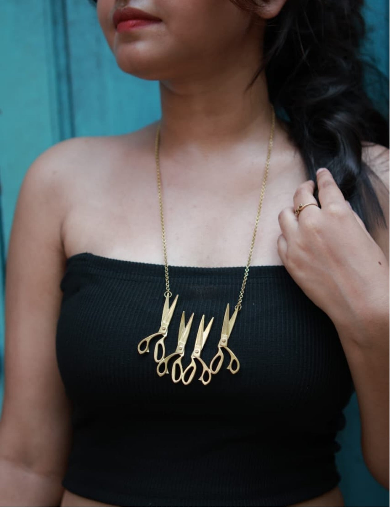 Scissors • Brass Pendant with Chain