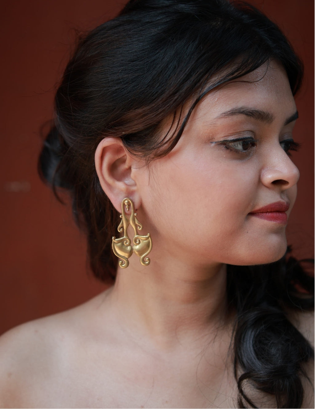 Kiss • Brass Earrings