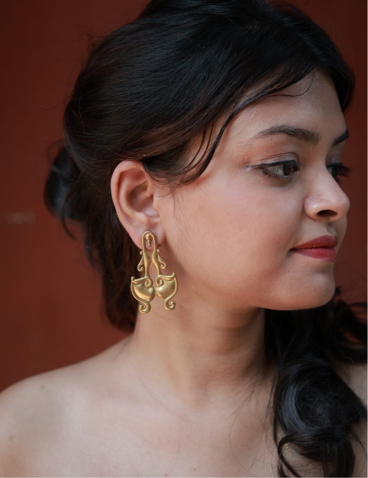 Kiss • Brass Earrings