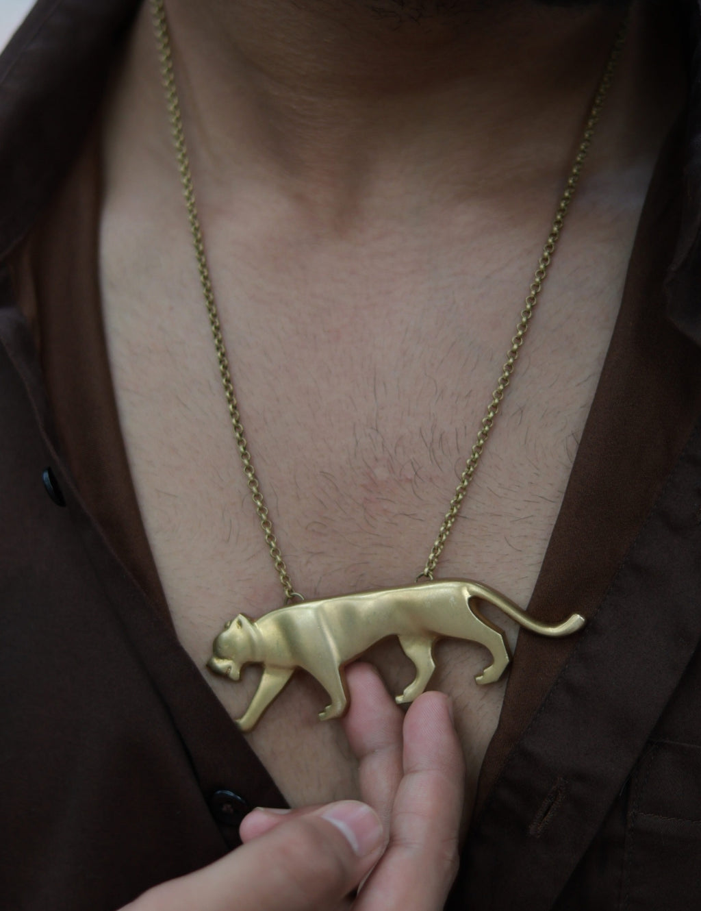 Royal Bengal Tiger • Brass Pendant with Chain