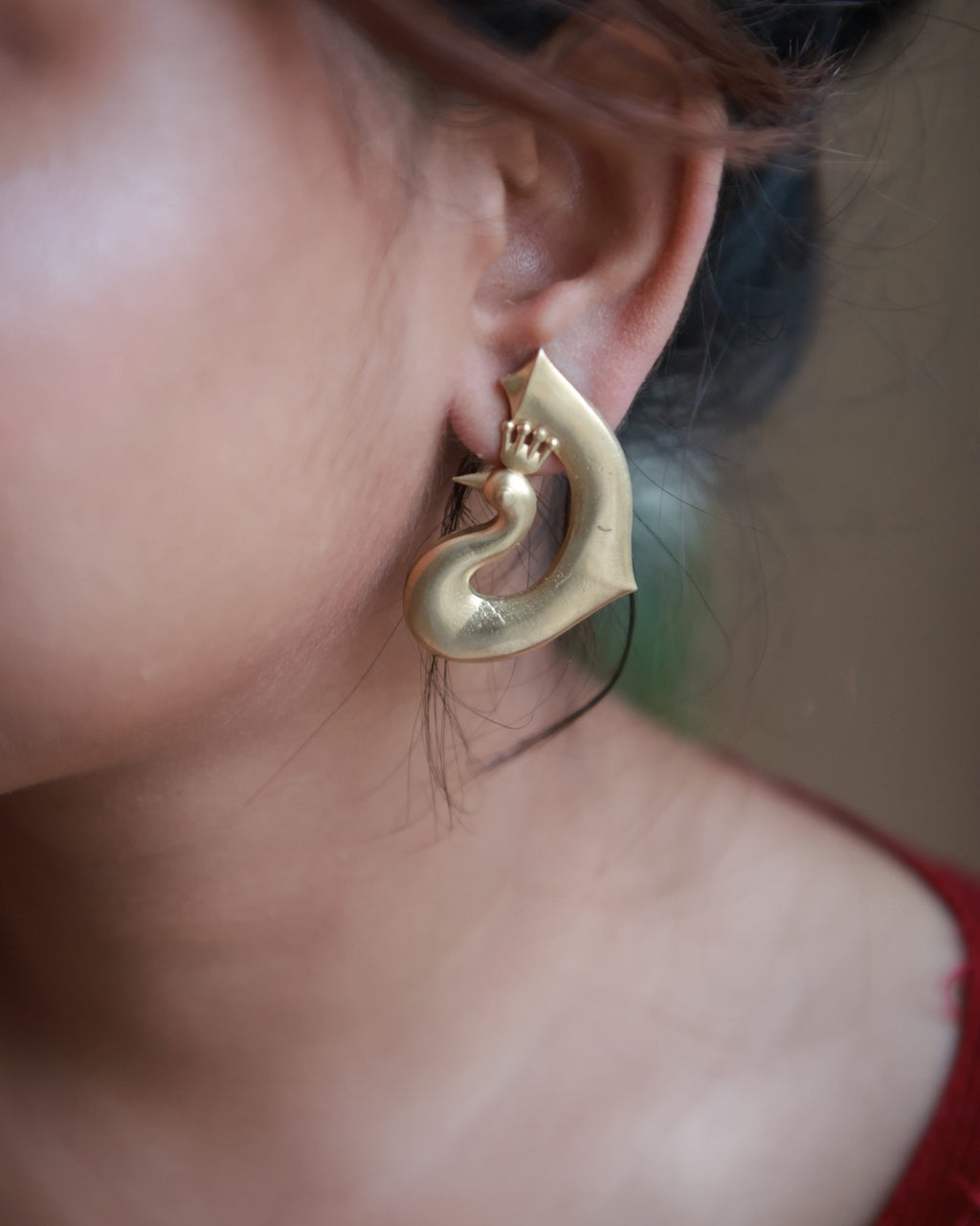 Swan • Brass Earrings