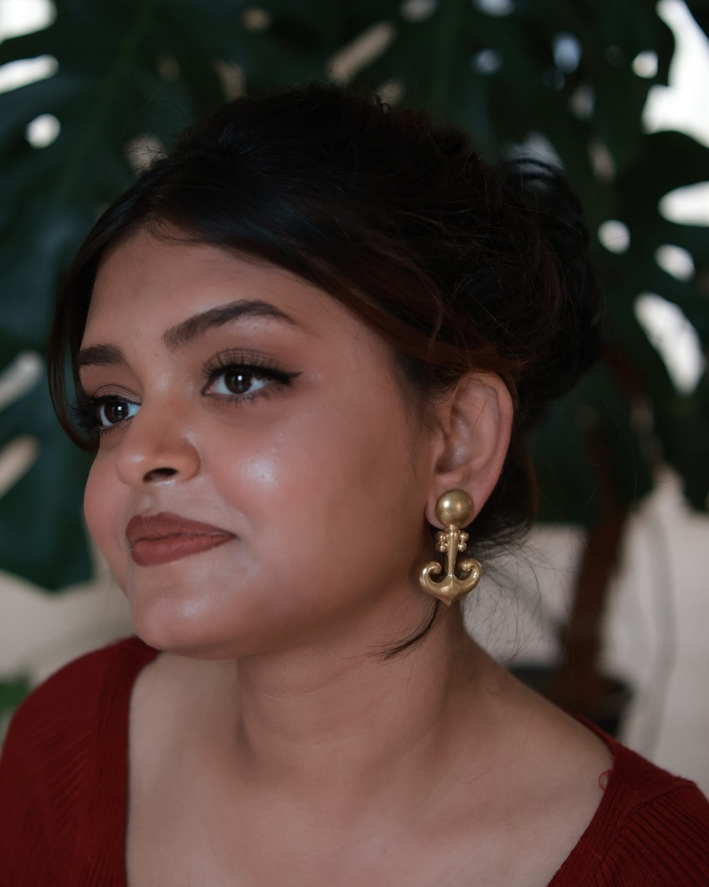 Anchor • Brass Studs Earrings
