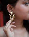 Woodpecker • Brass Earrings