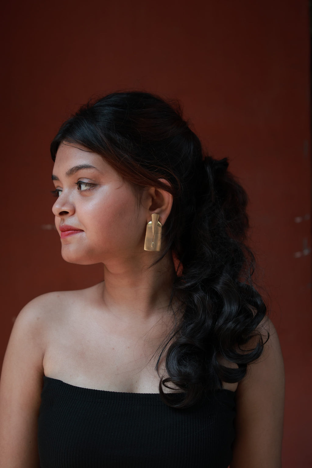 Shirt Sculpture • Brass Earrings