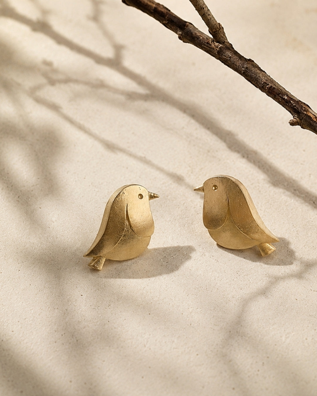 Cute Bird • Brass Studs Earrings