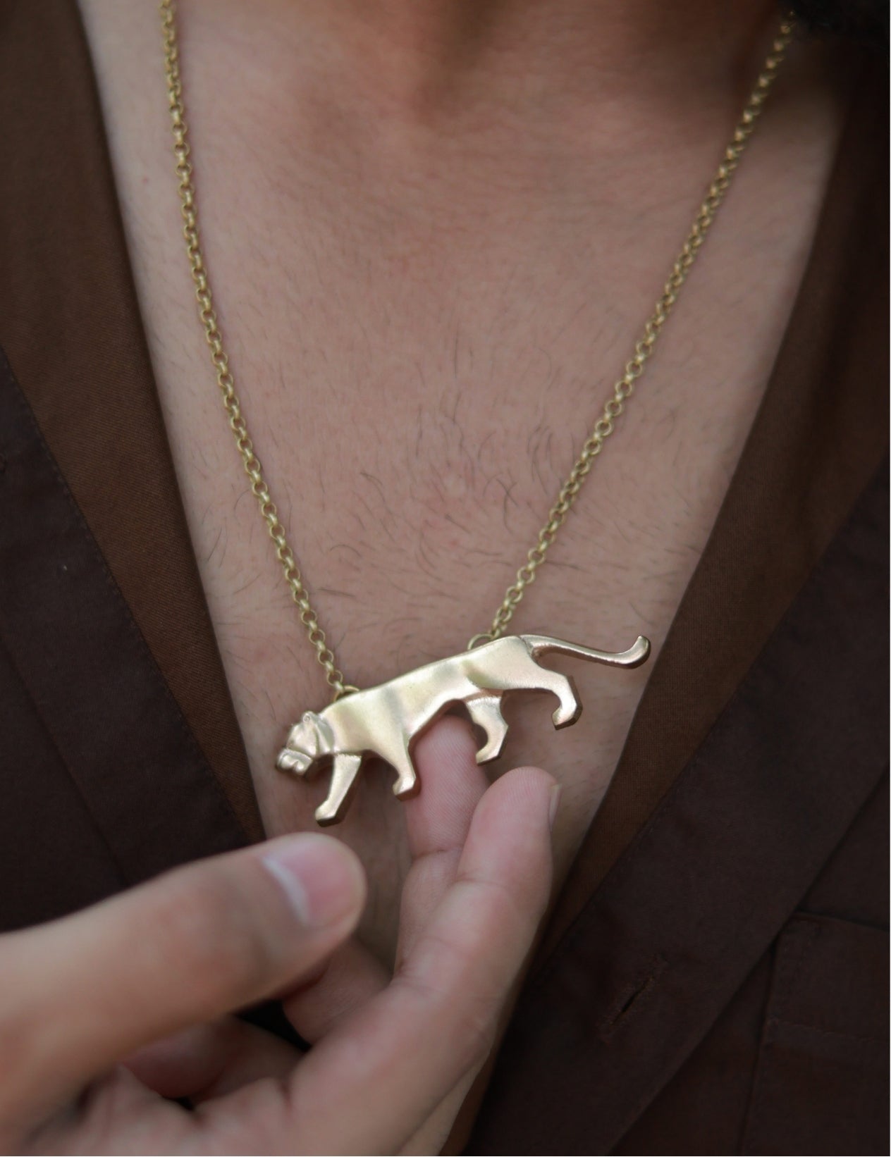 Royal Bengal Tiger • Brass Pendant with Chain