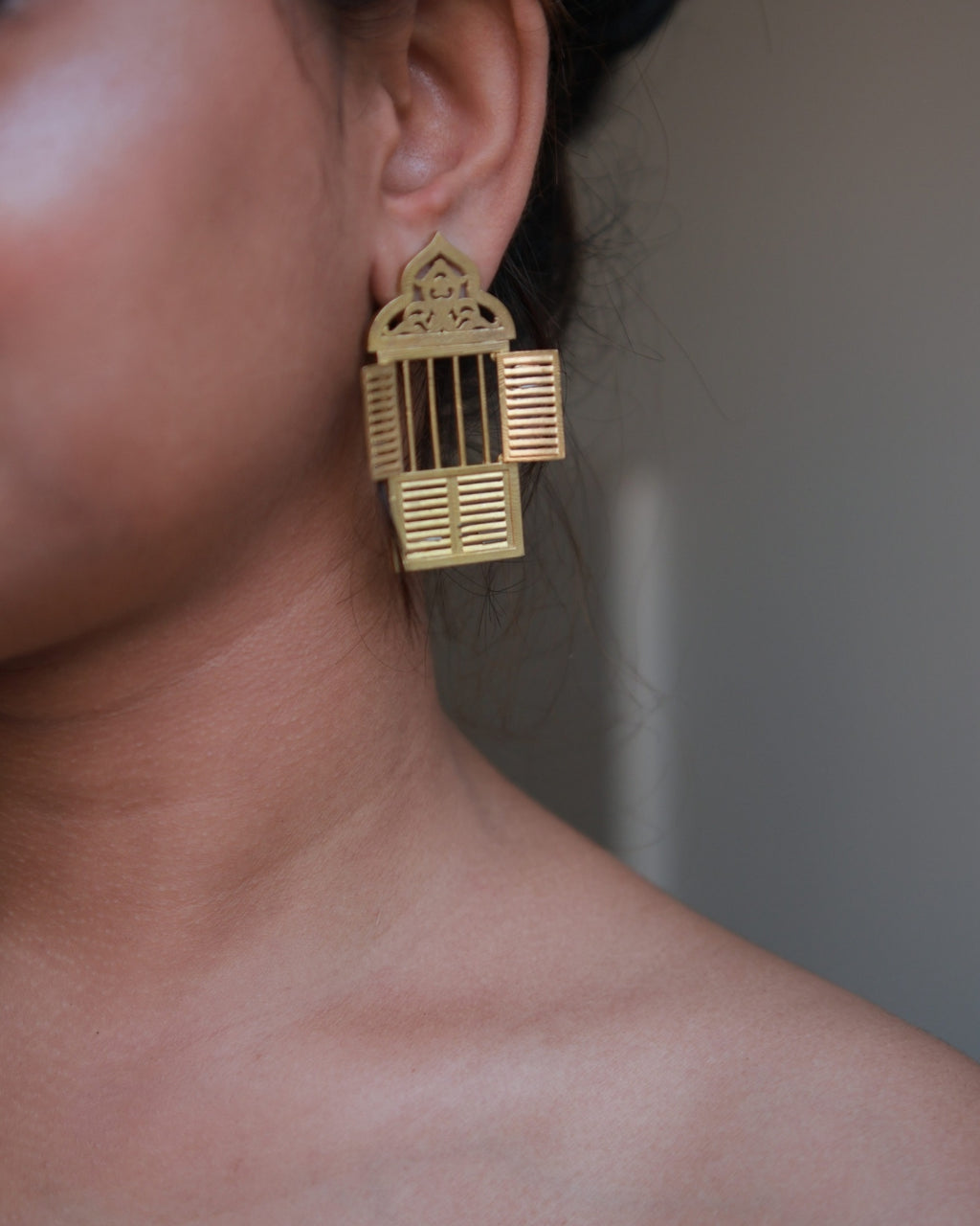 Kolkata Window • Brass Earrings